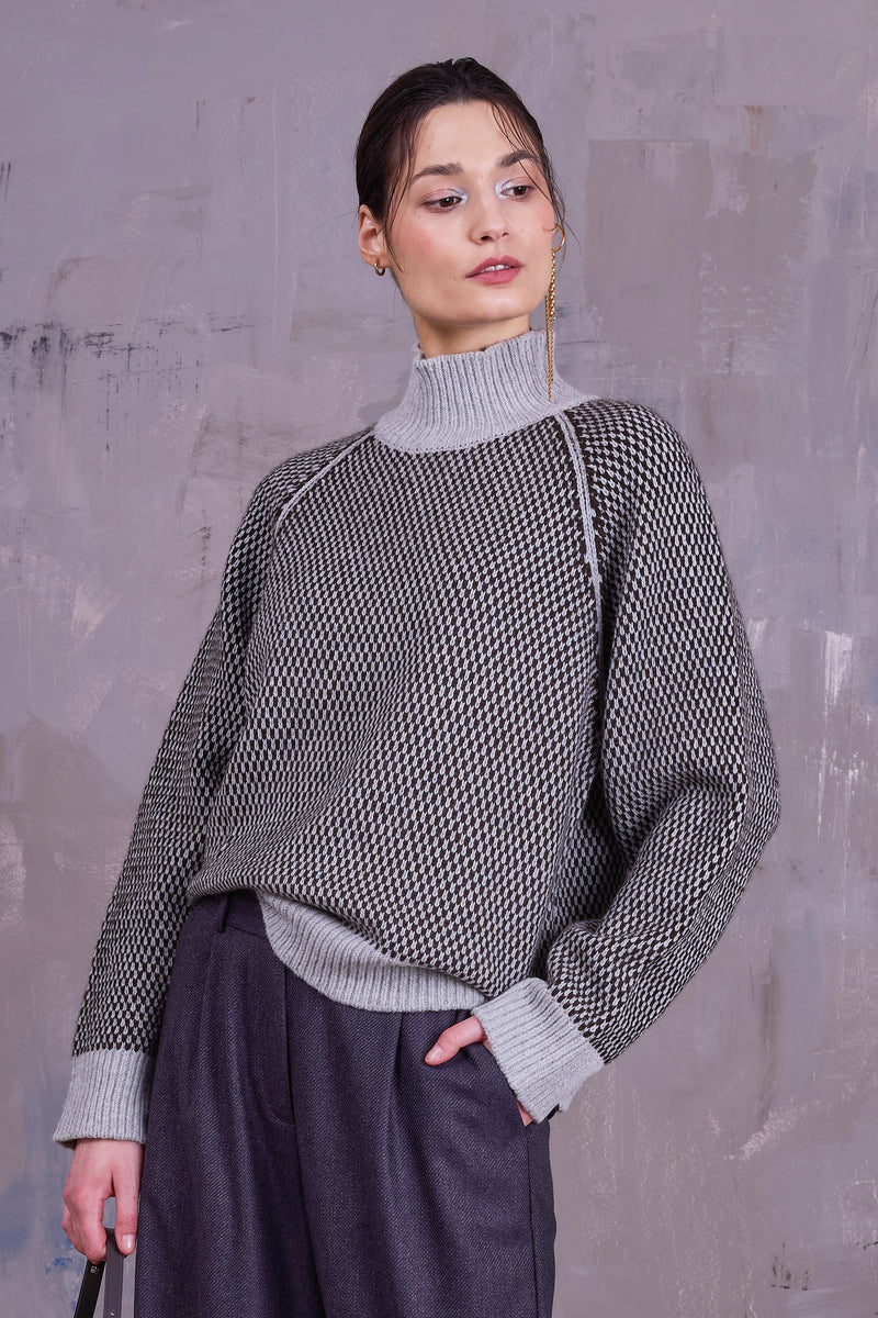Genova sweater in graphite Yak wool