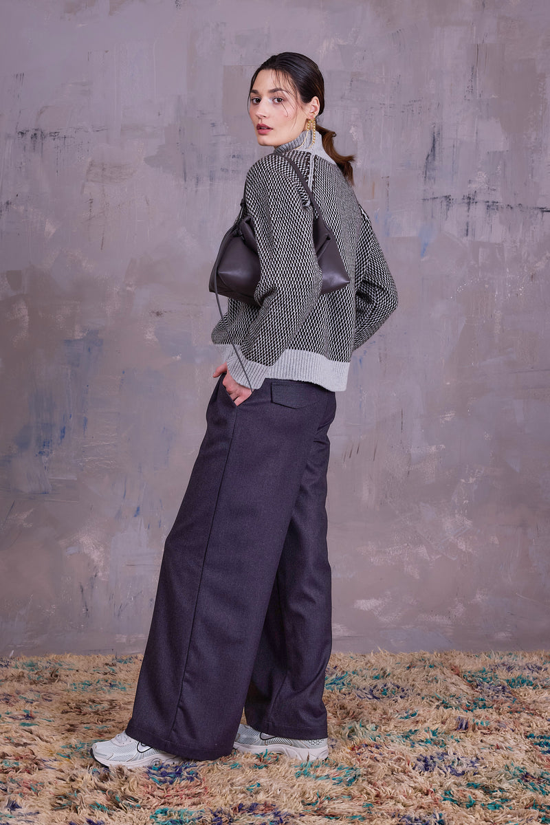Genova sweater in graphite Yak wool