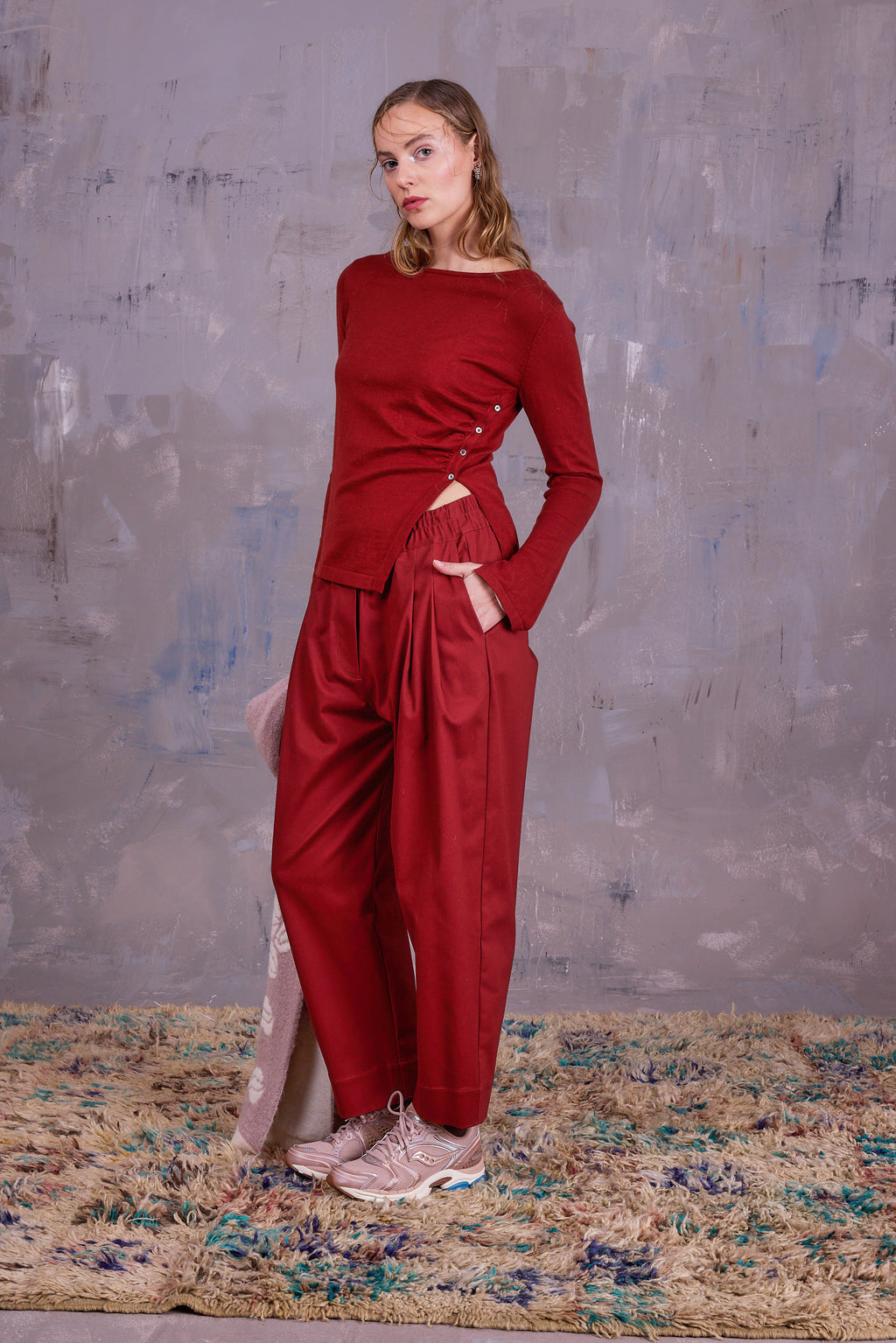 George trousers in red clay