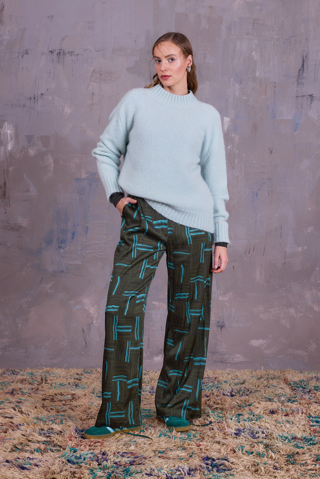 Gijsbrecht trousers in satijnen forest green wovens