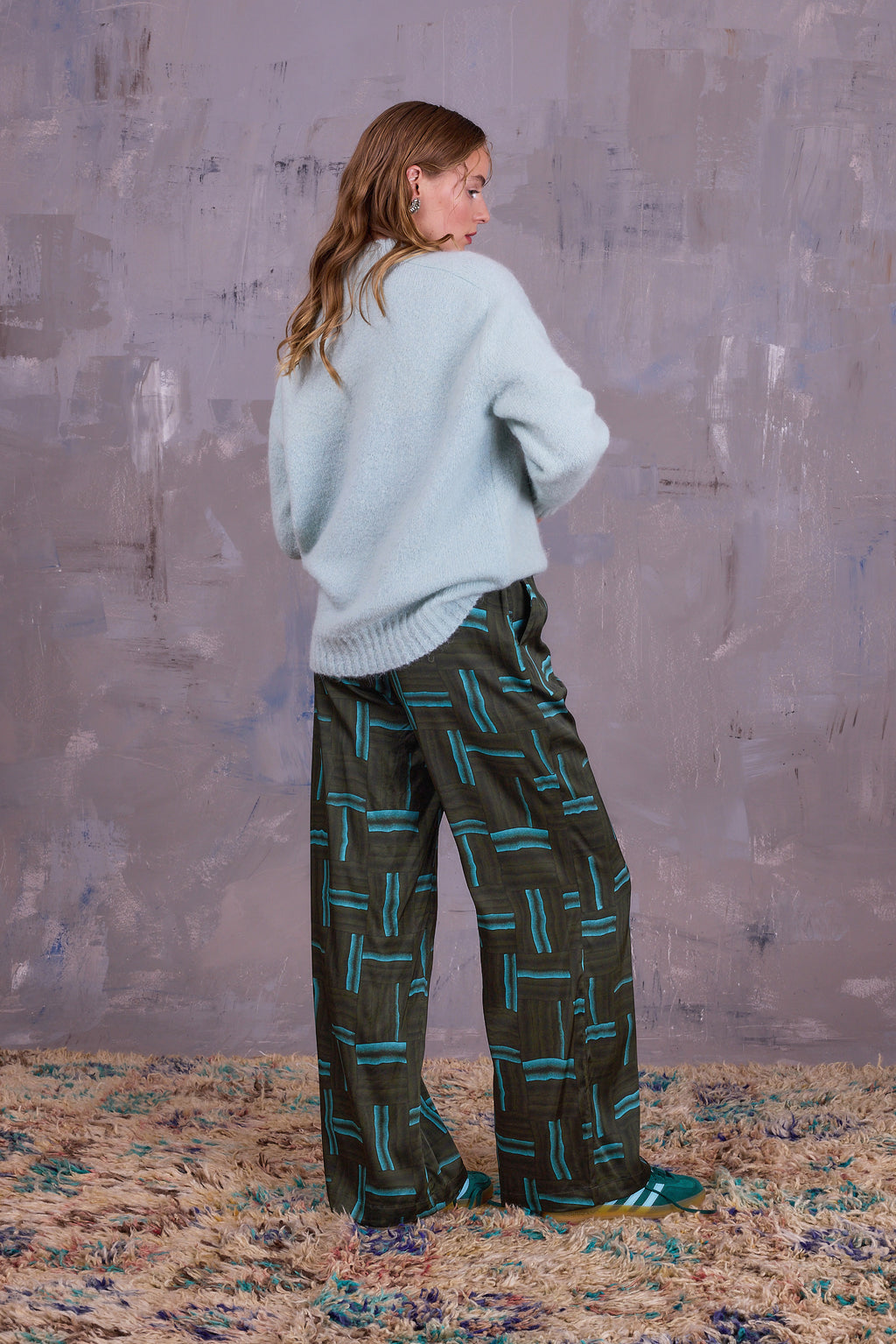 Gijsbrecht trousers in satijnen forest green wovens