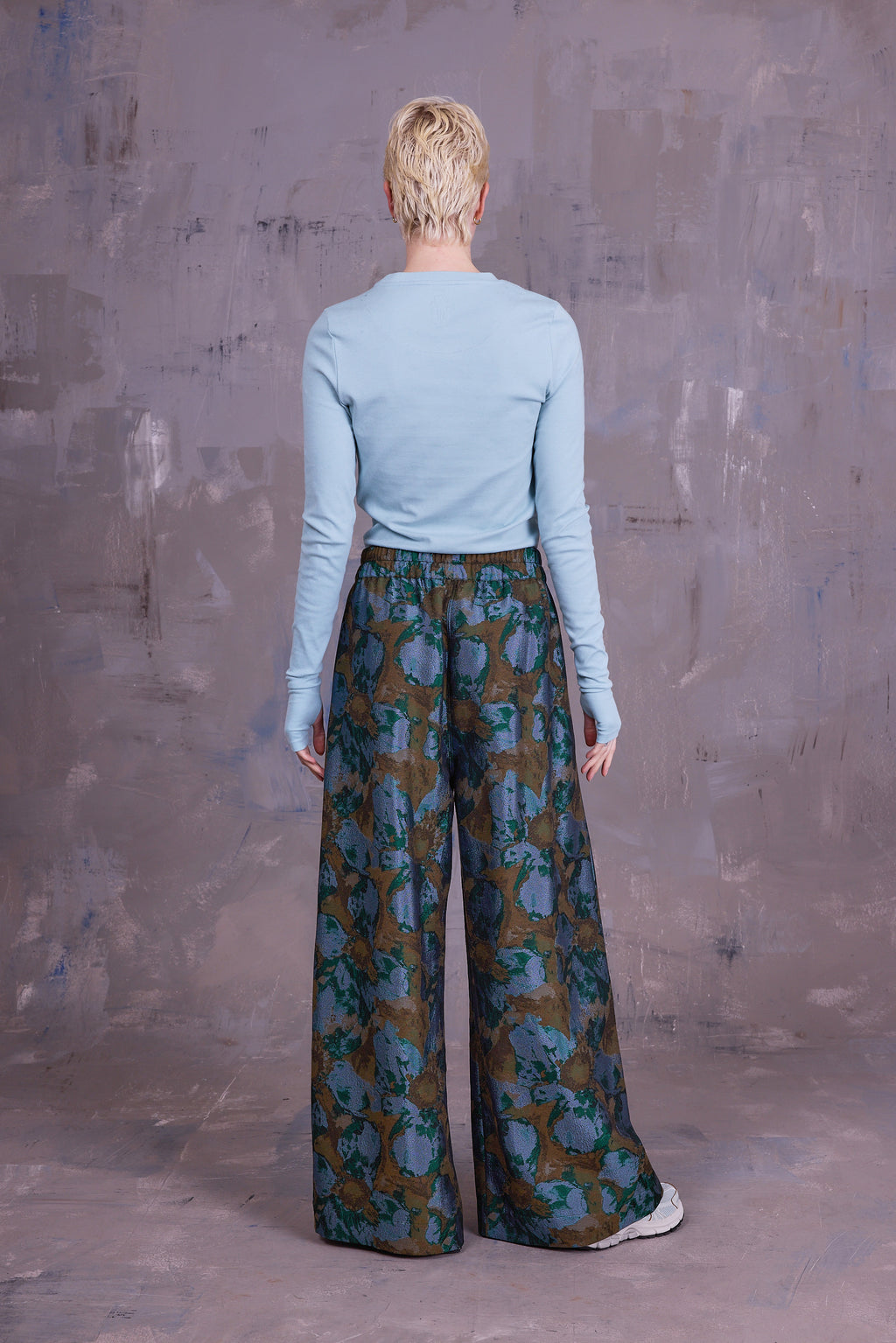 Freddy trousers in rivergreen jacquard