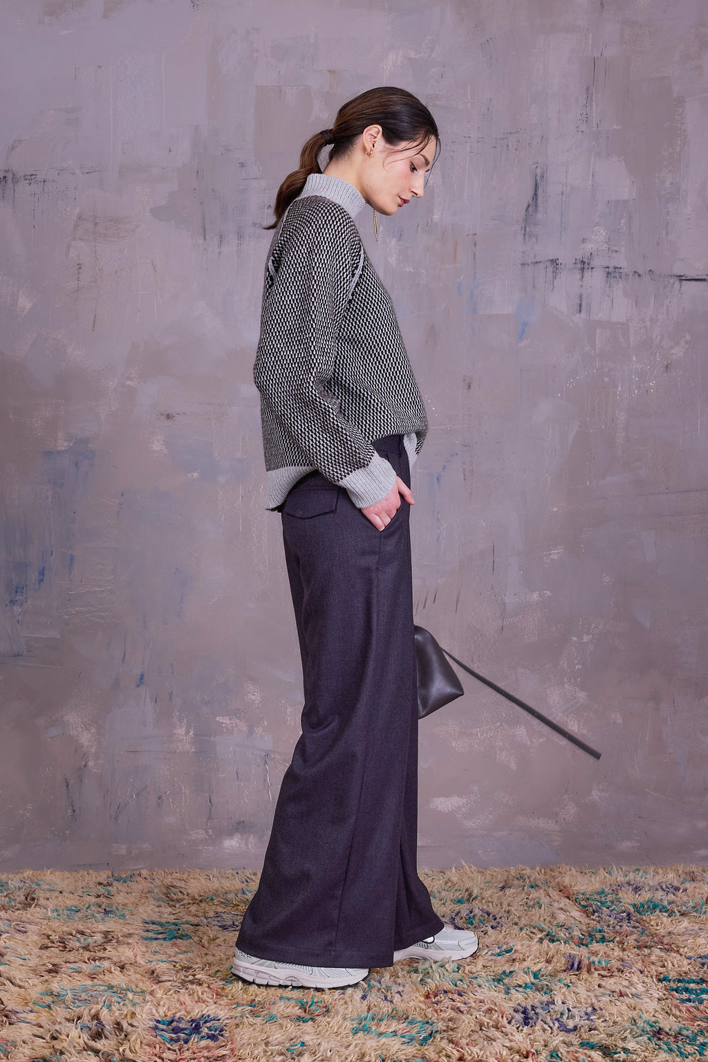 Edward trousers in dark blue blend