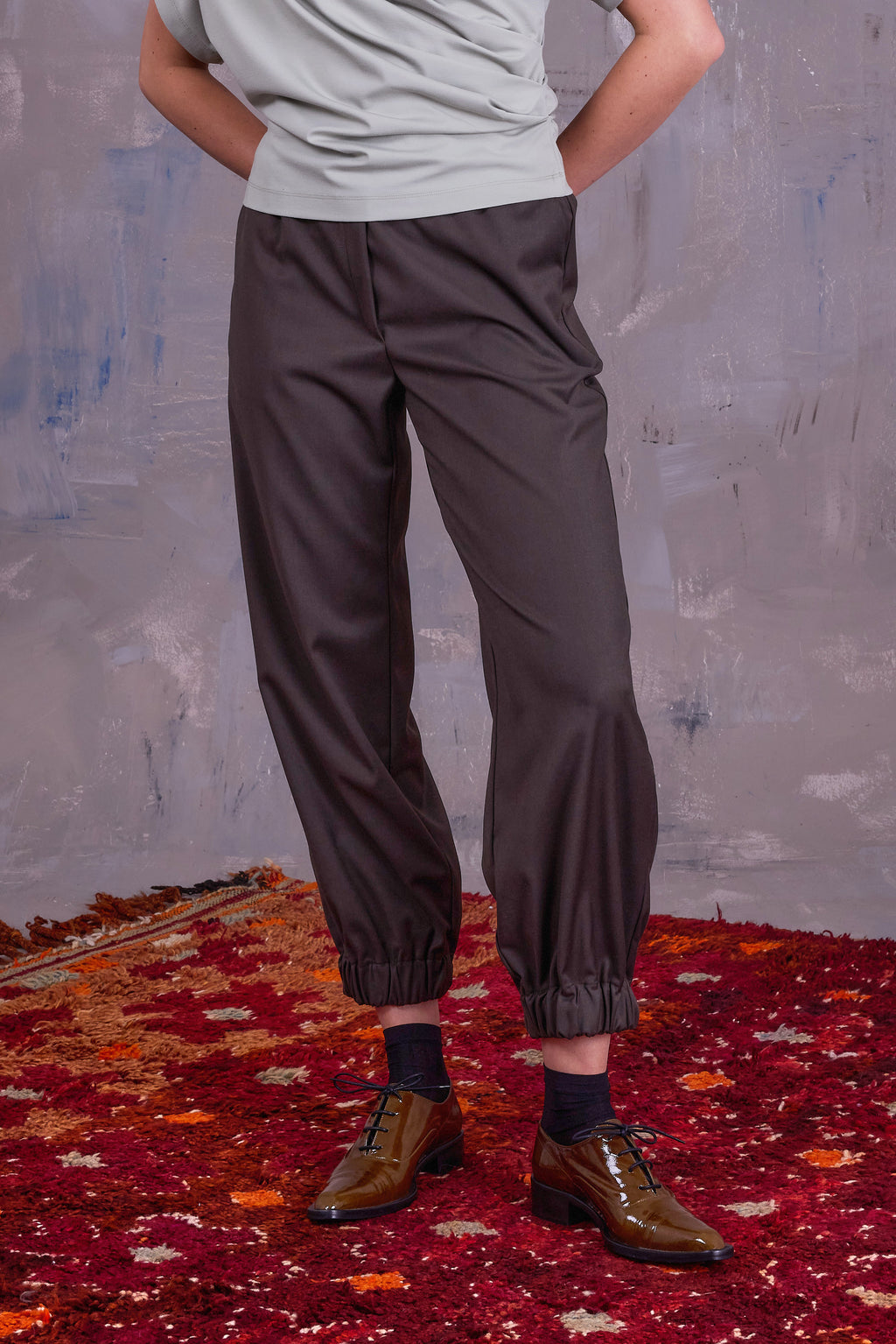 Fina broek in black olive