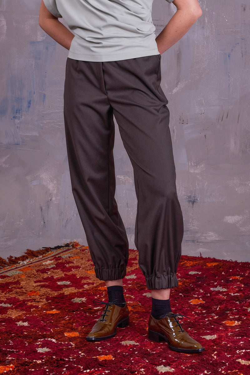 Fina broek in black olive