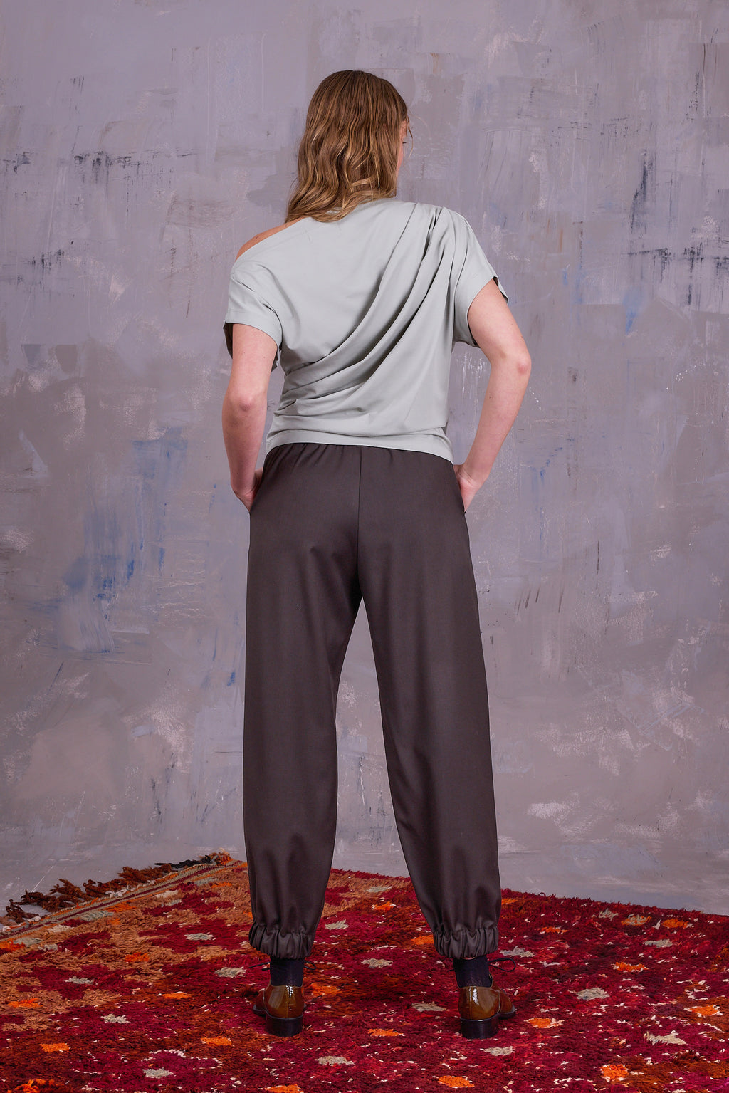 Fina broek in black olive