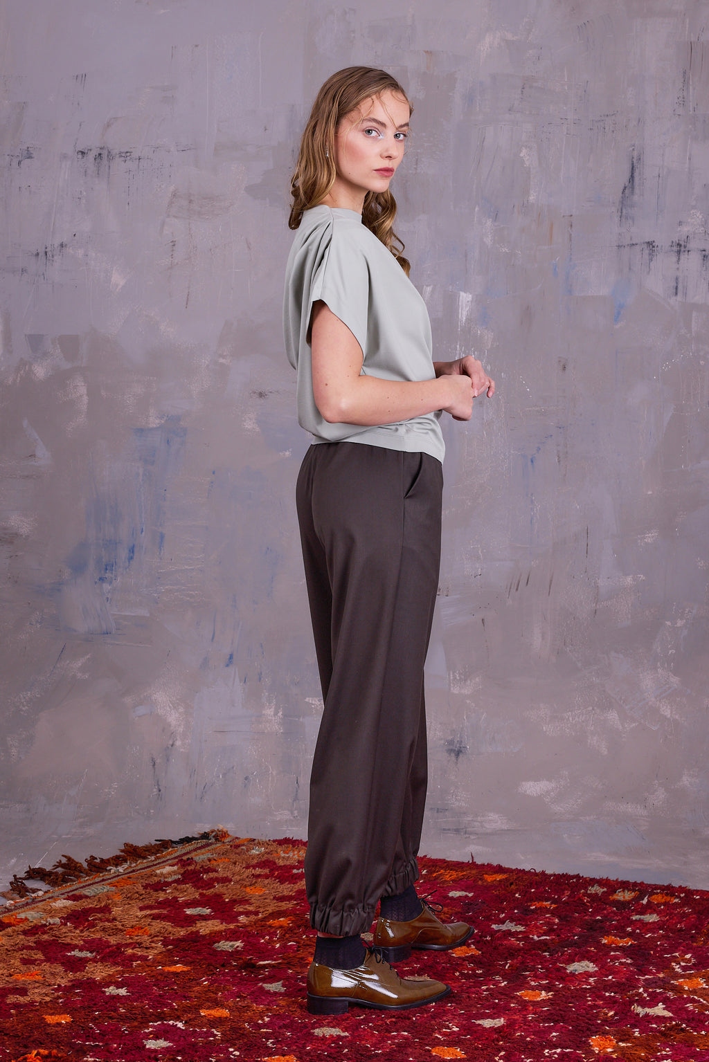 Fina broek in black olive