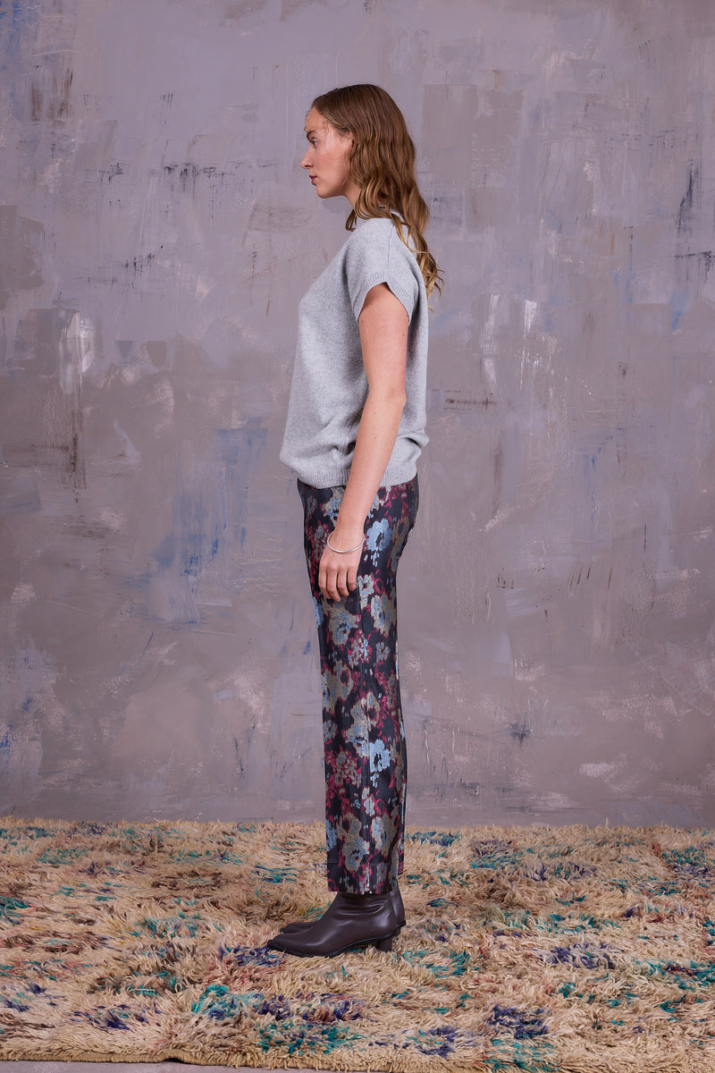 Gons trousers in pink blue jacquard