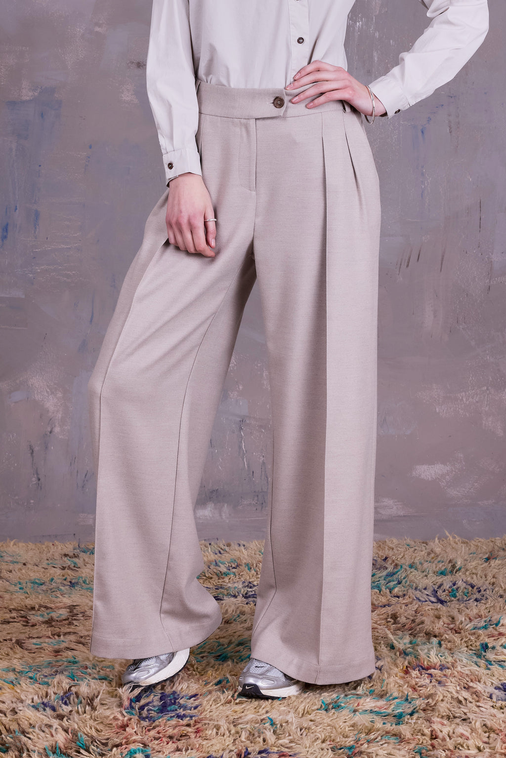 Cezar broek in light grey blend