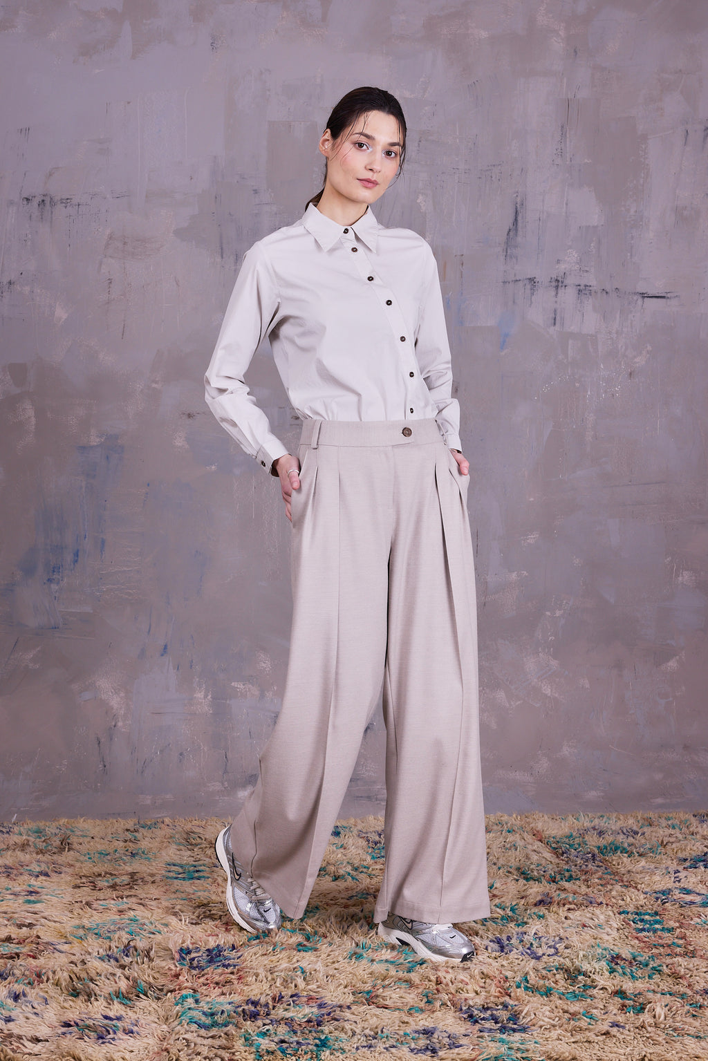 Cezar broek in light grey blend