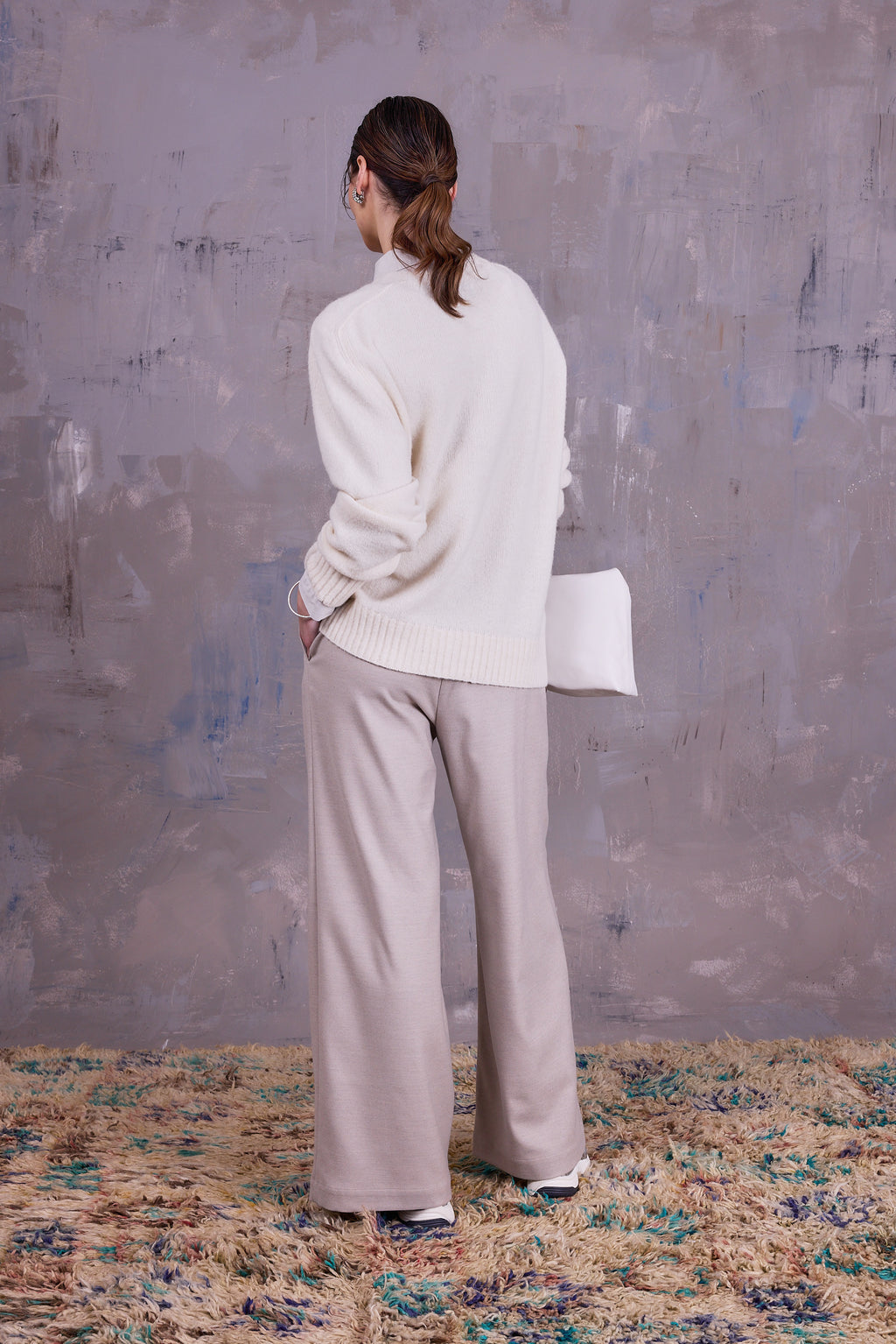 Cezar broek in light grey blend