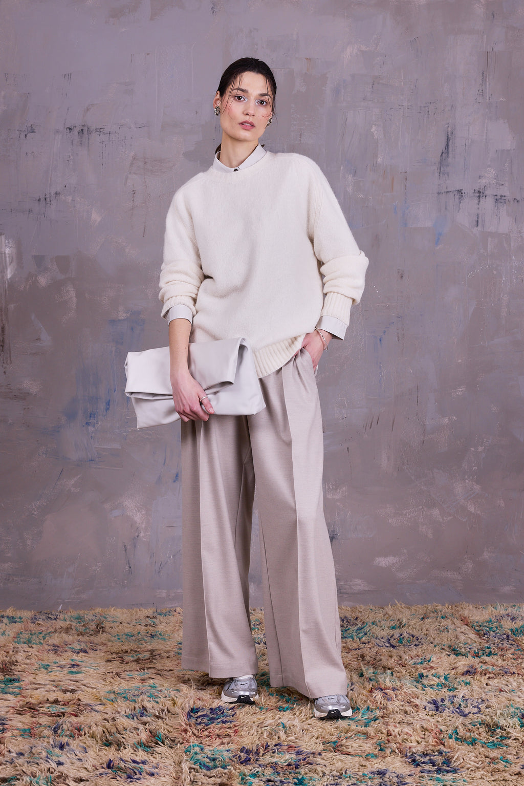 Cezar broek in light grey blend