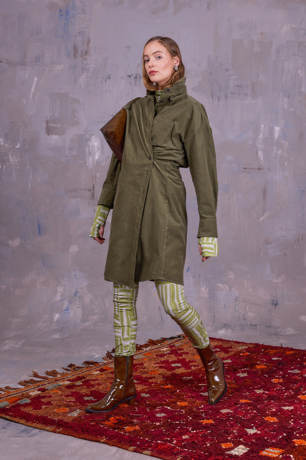 Etienne legging in lemon grass wovens