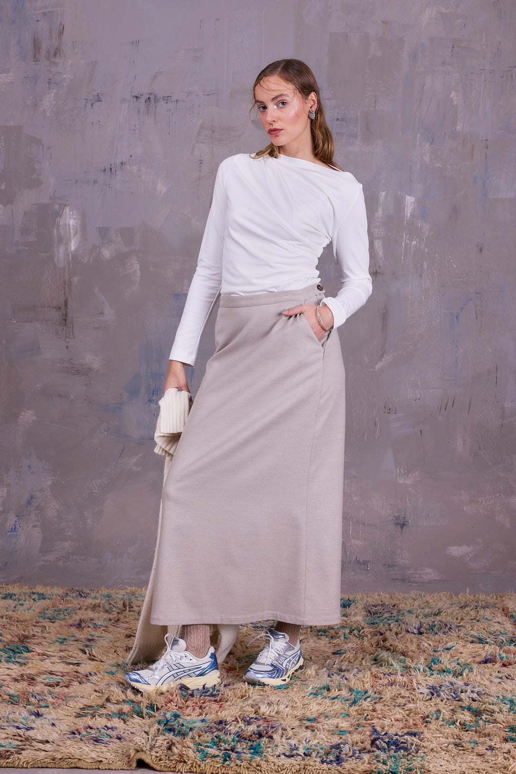 Emmanuel skirt in light grey blend