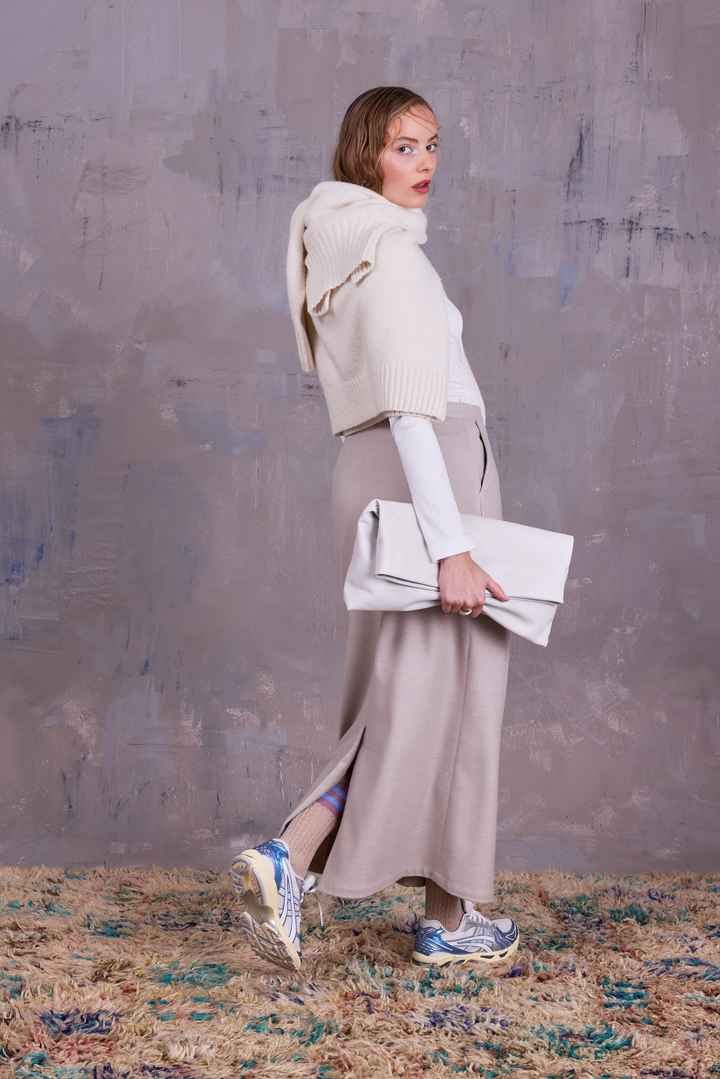Emmanuel skirt in light grey blend