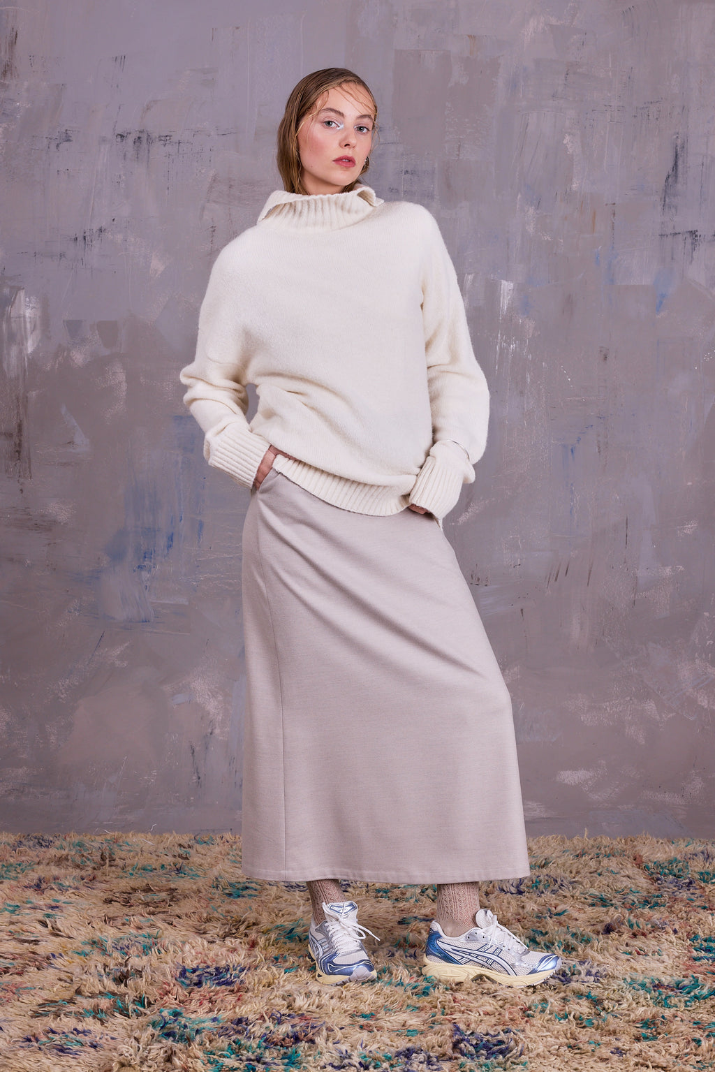 Emmanuel skirt in light grey blend