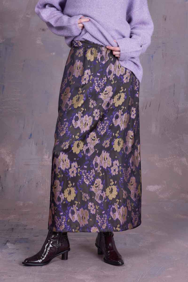 Emmanuel rok in violet blossom jacquard