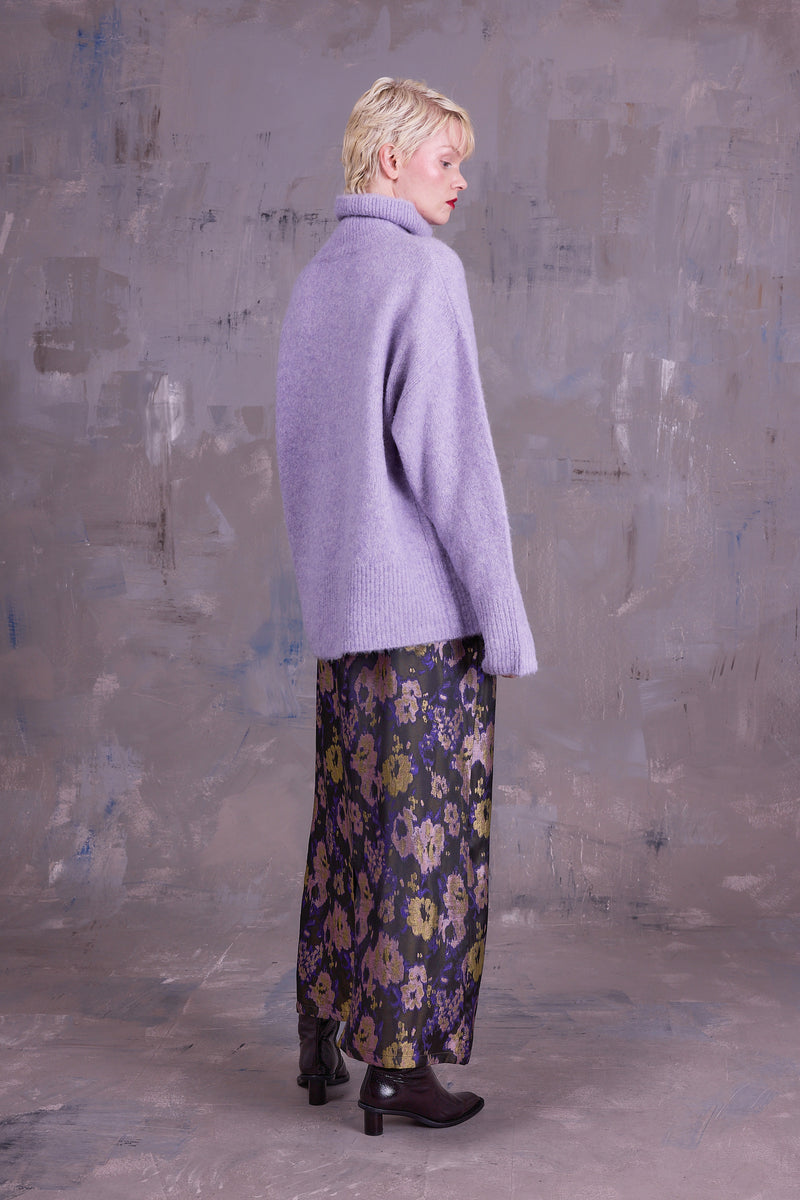 Emmanuel rok in violet blossom jacquard
