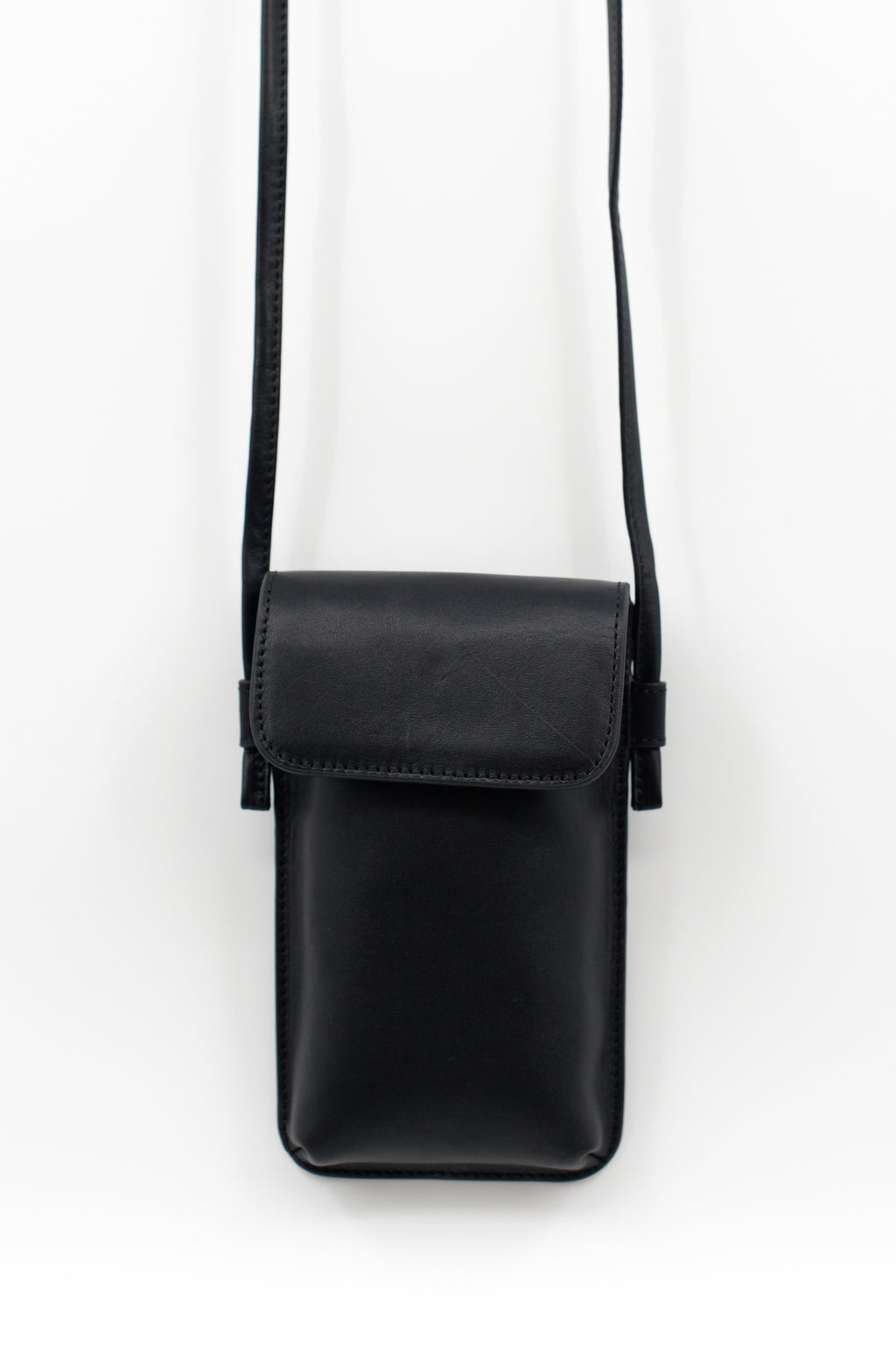 Smartphone bag in zwart nappaleer