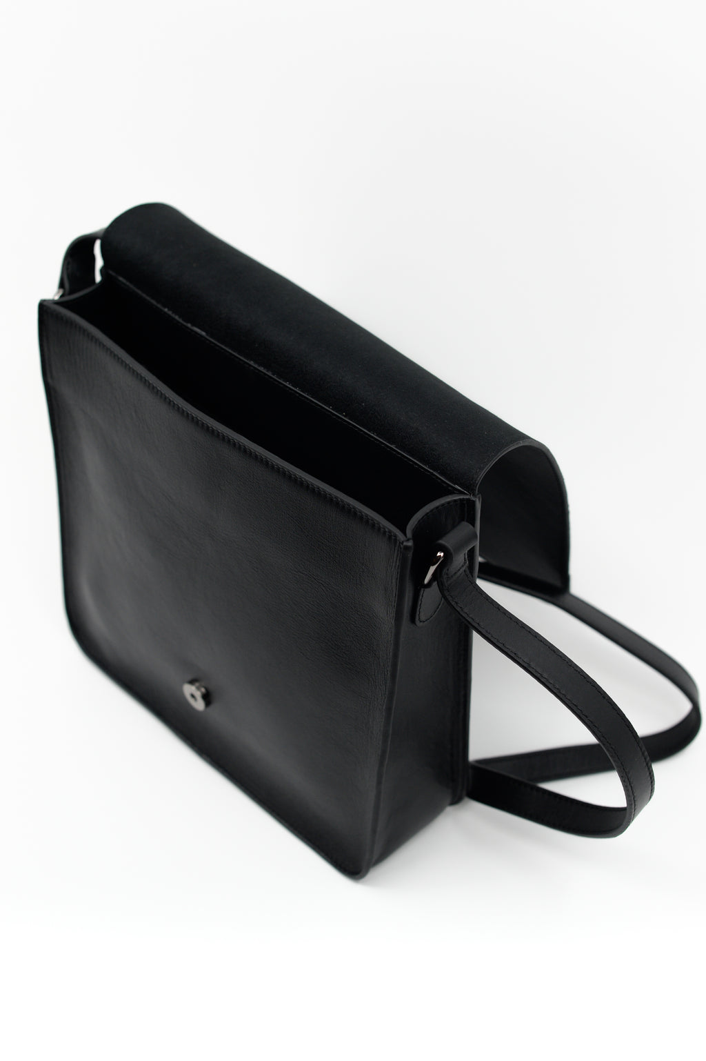 Medium crossbody handbag in black nappa leather