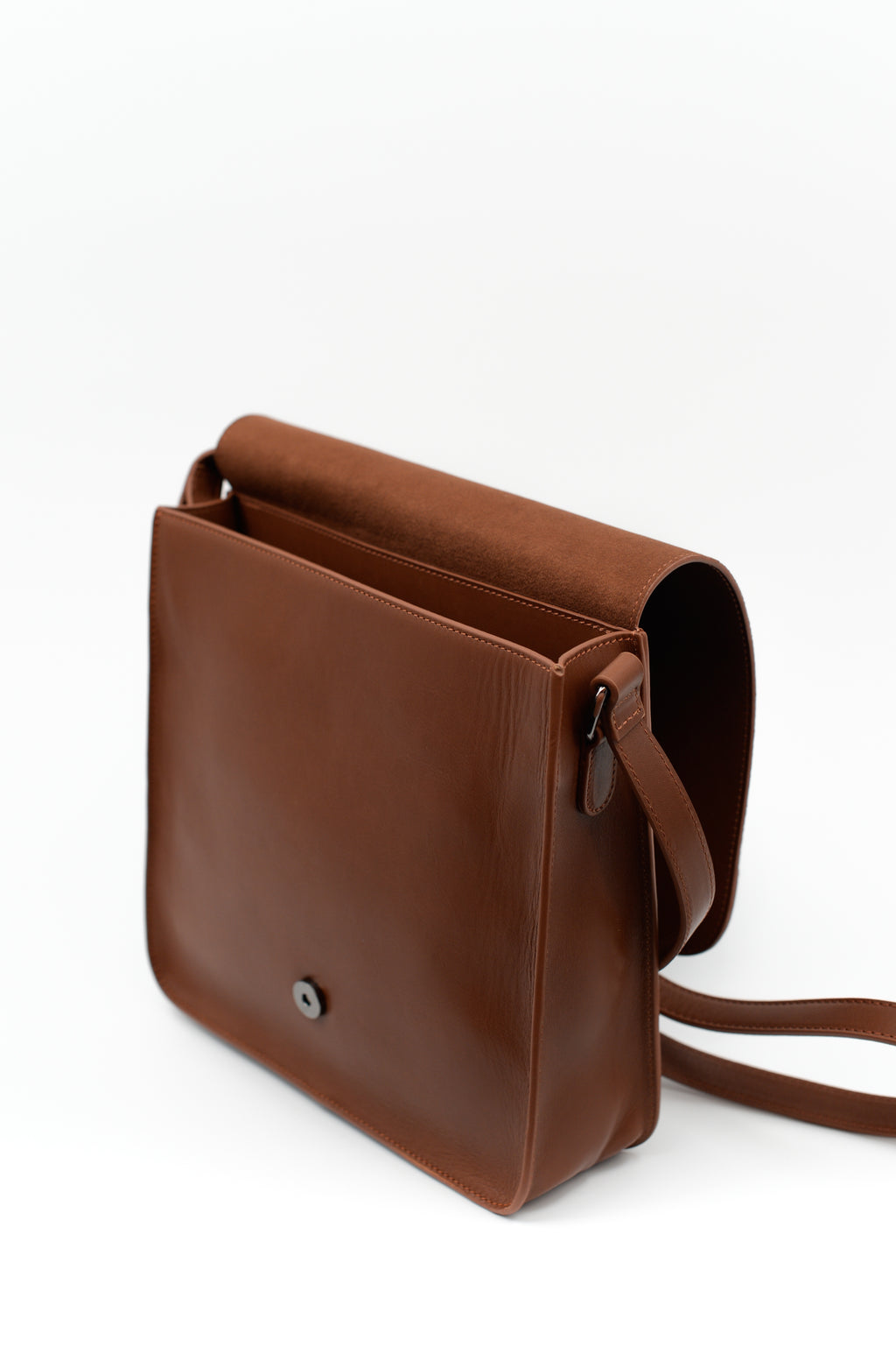 Medium crossbody handbag in cognac nappa leather