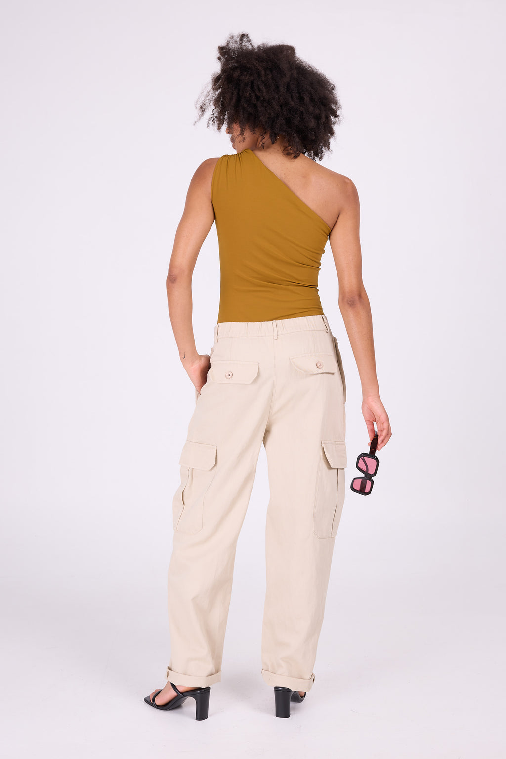 Mustard asymmetrical swimsuit