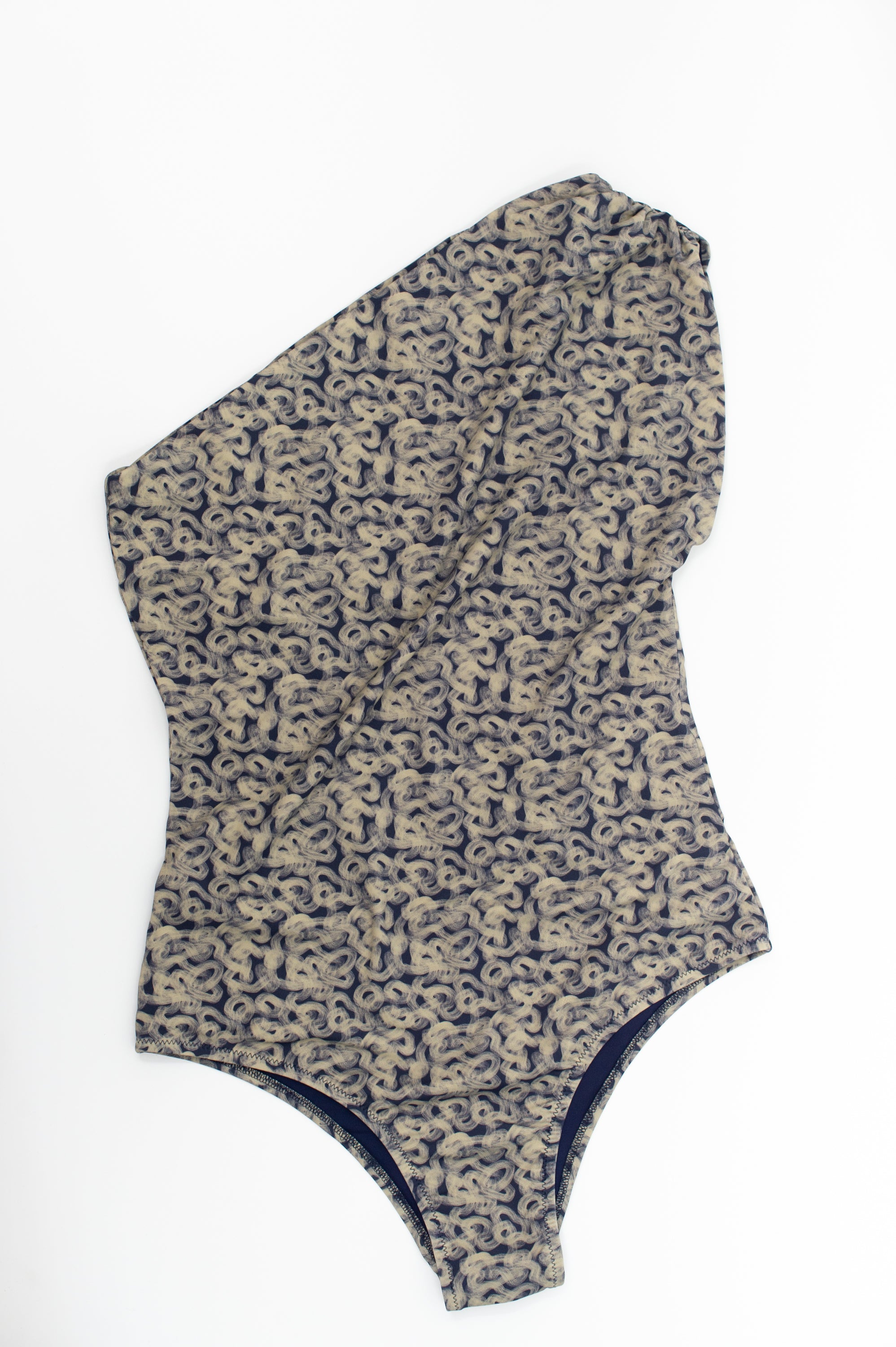 Asymmetrical swimsuit Small Medusa Swirls