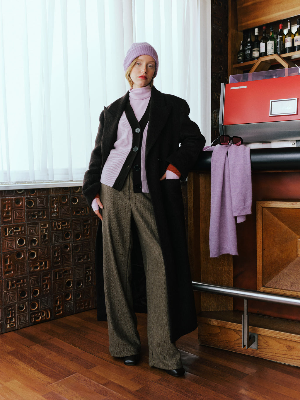 Esteban long coat in java brown