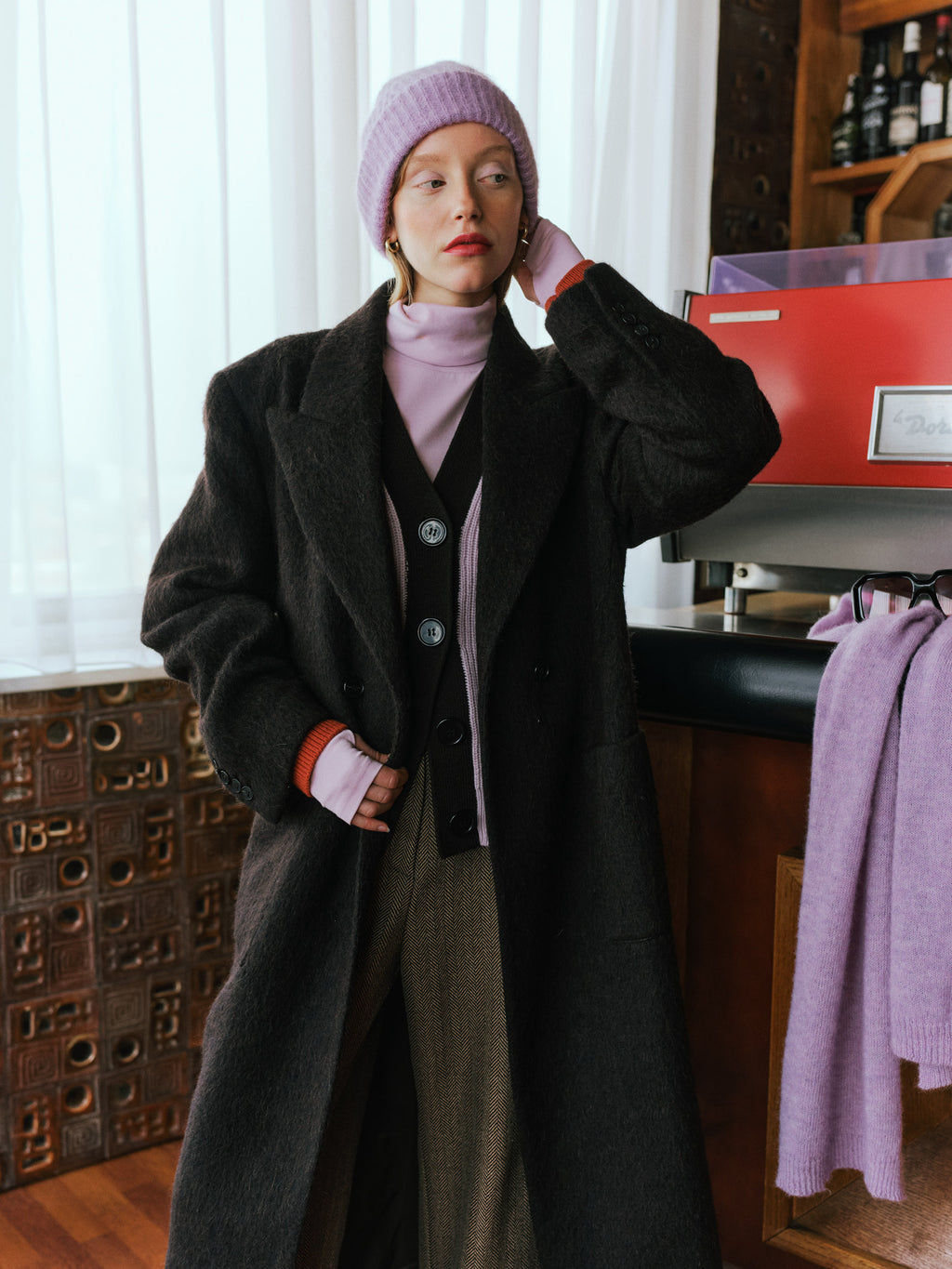 Esteban long coat in java brown