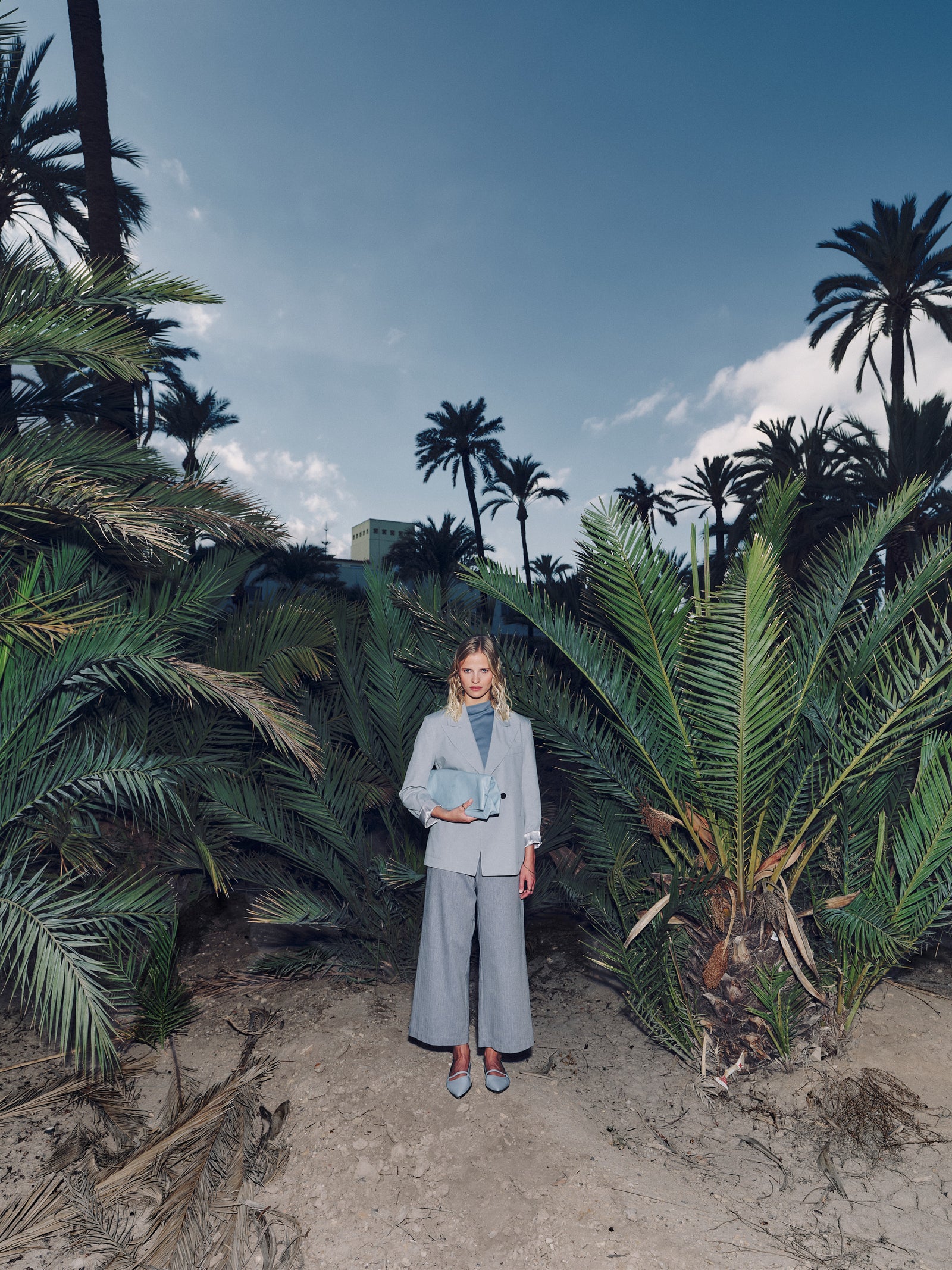 David trousers in dusk blue herringbone