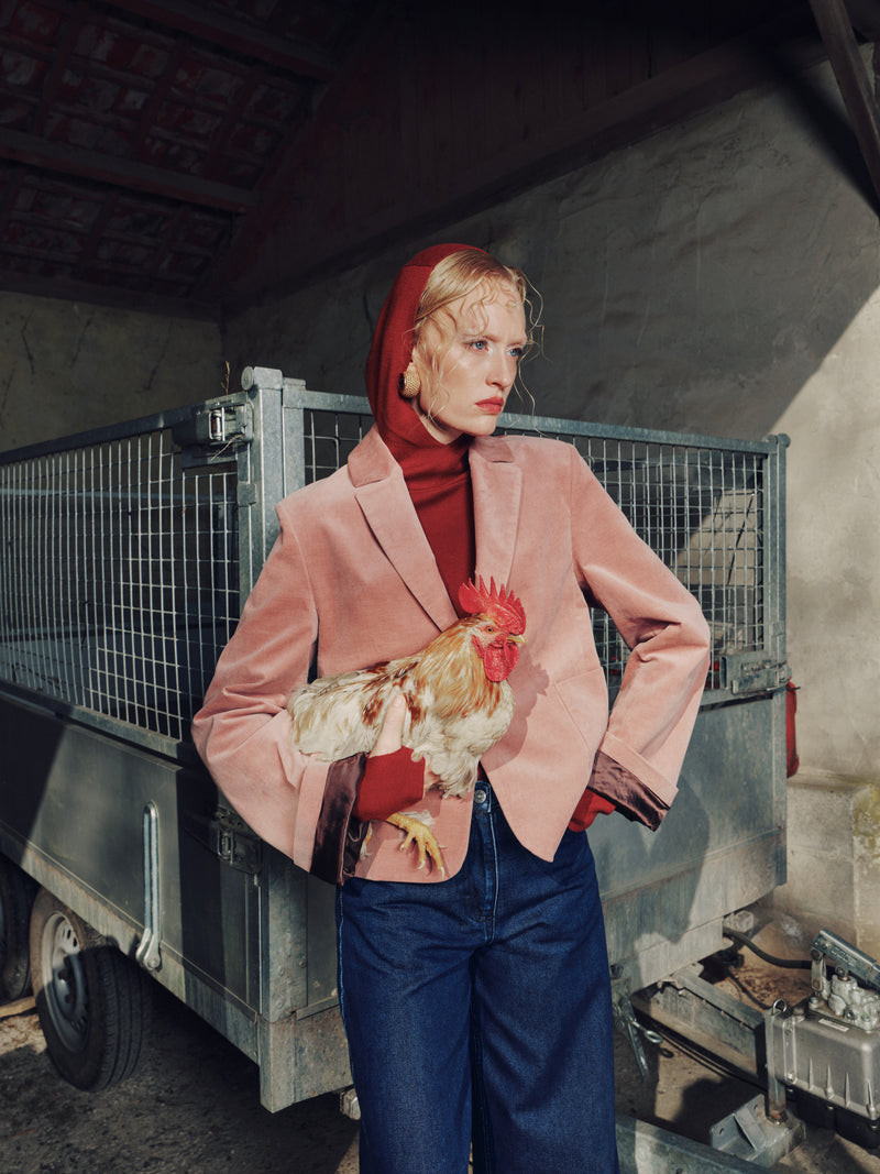 Gaston blazer in blossom cotton velvet
