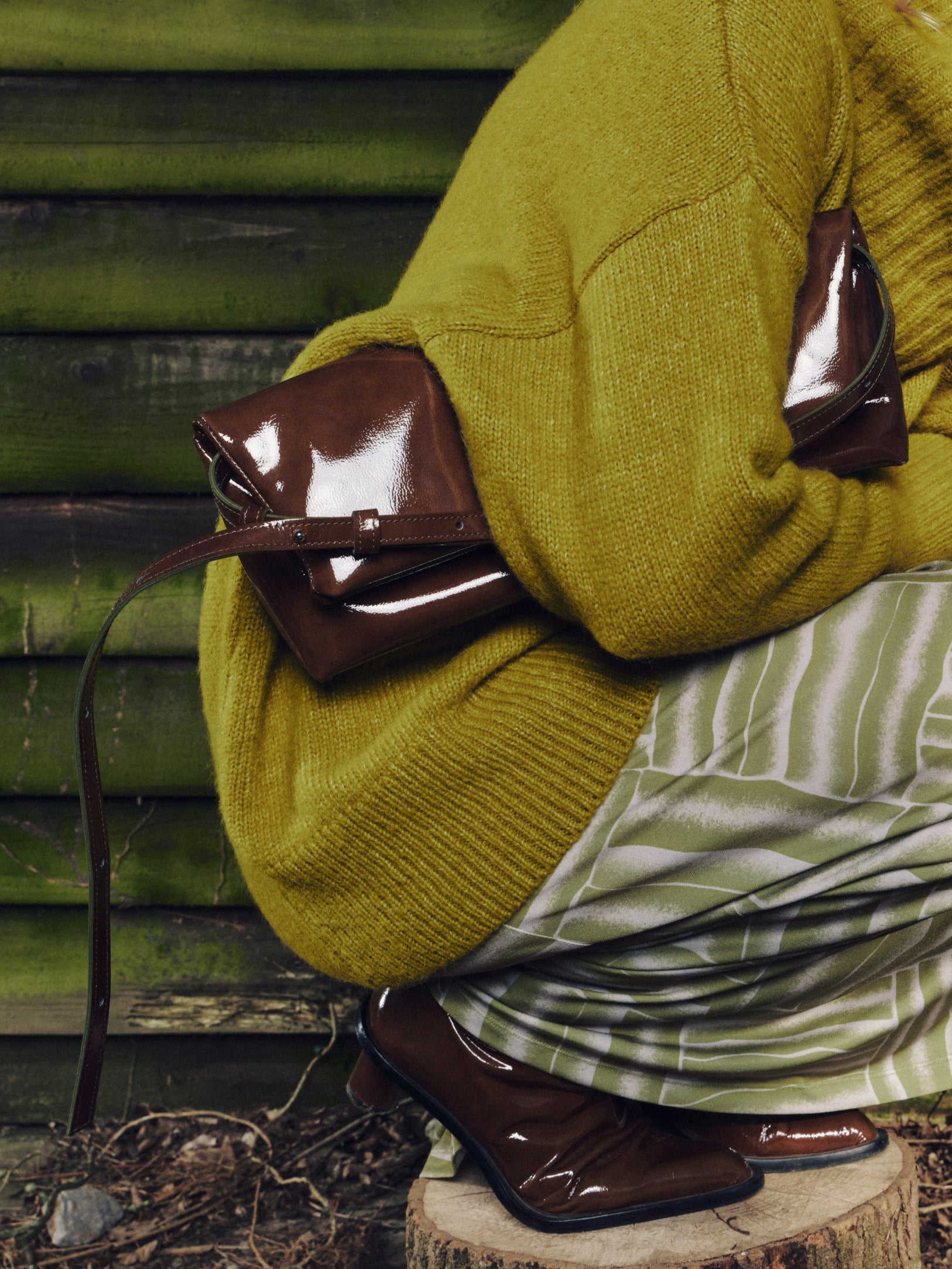 Gennaro Handtasche in Metallic-Grün