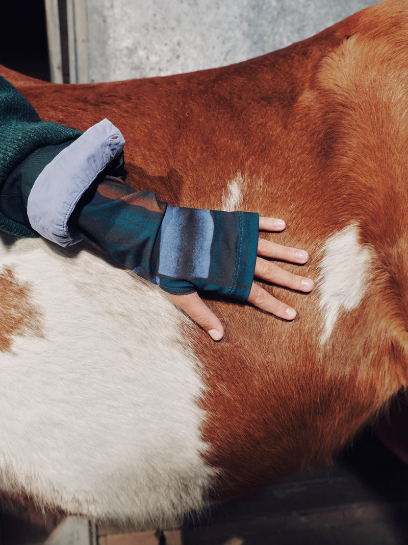 Edson turtleneck in deepsea blue wovens