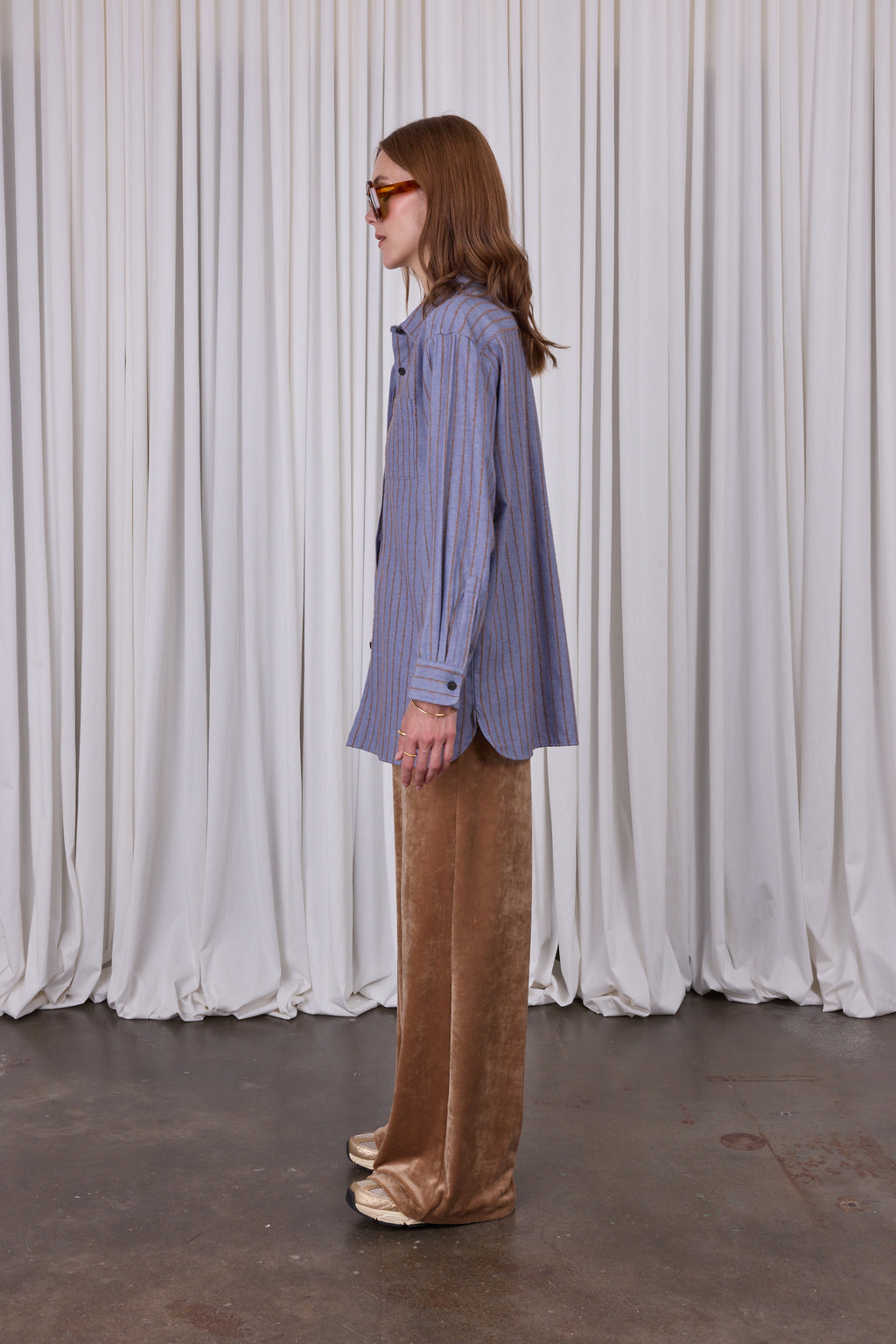 Chemise rayée bleu céleste