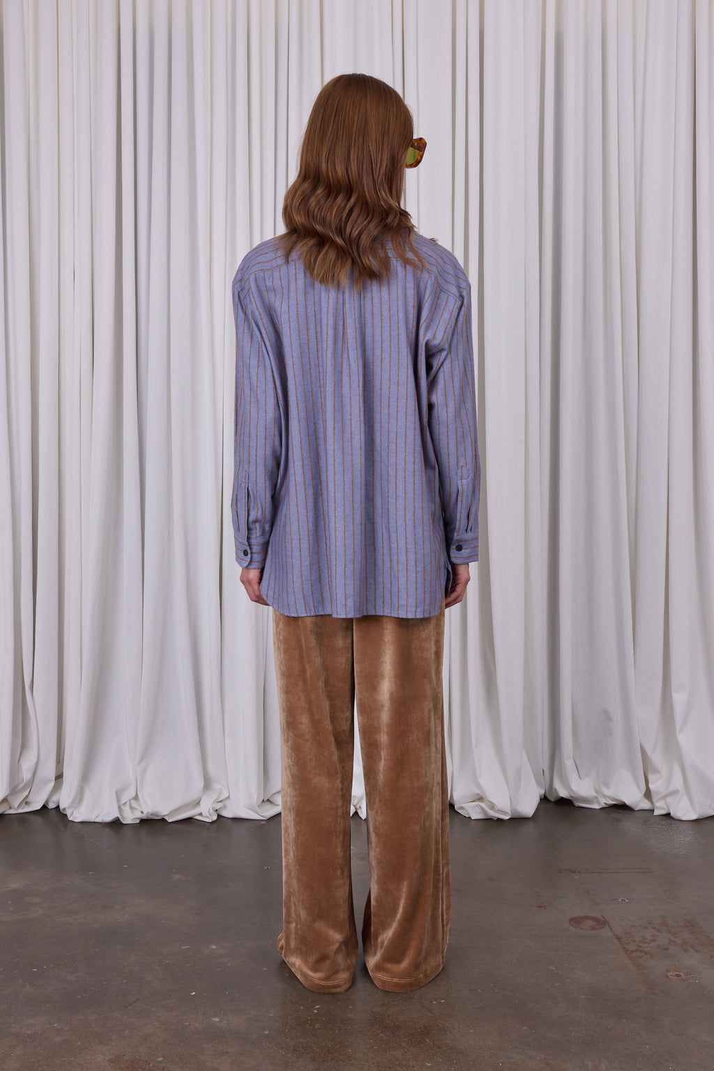 Chemise rayée bleu céleste