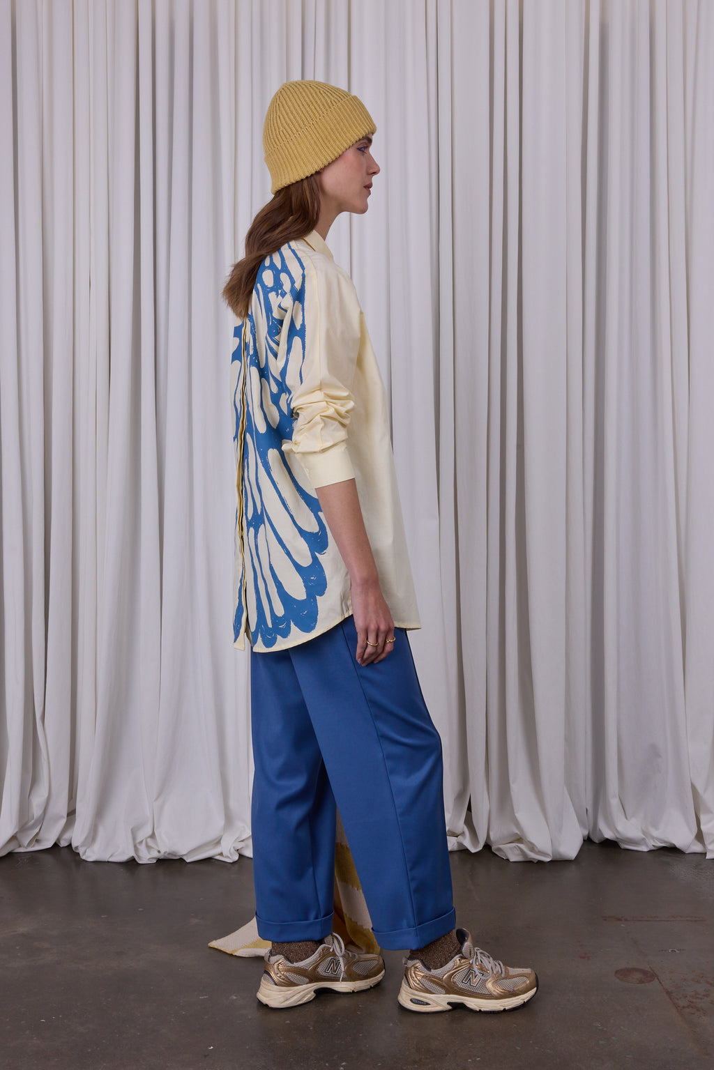 Emmelie Night Butterfly-Shirt in Vanille/Blau