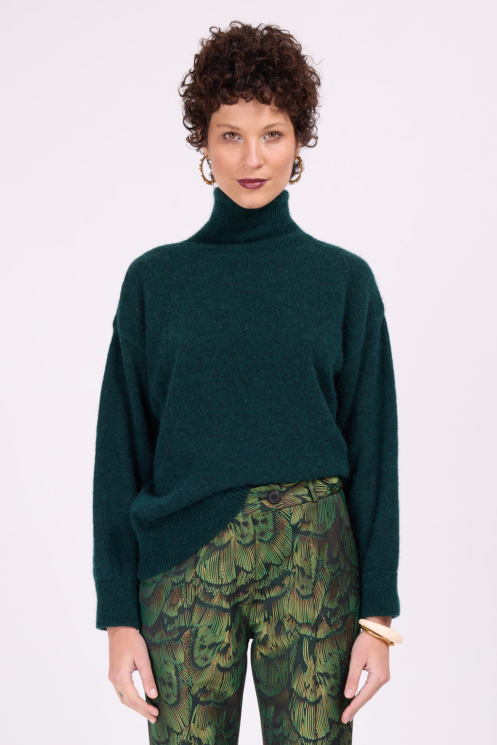 Pull en alpaga vert foncé Astoria