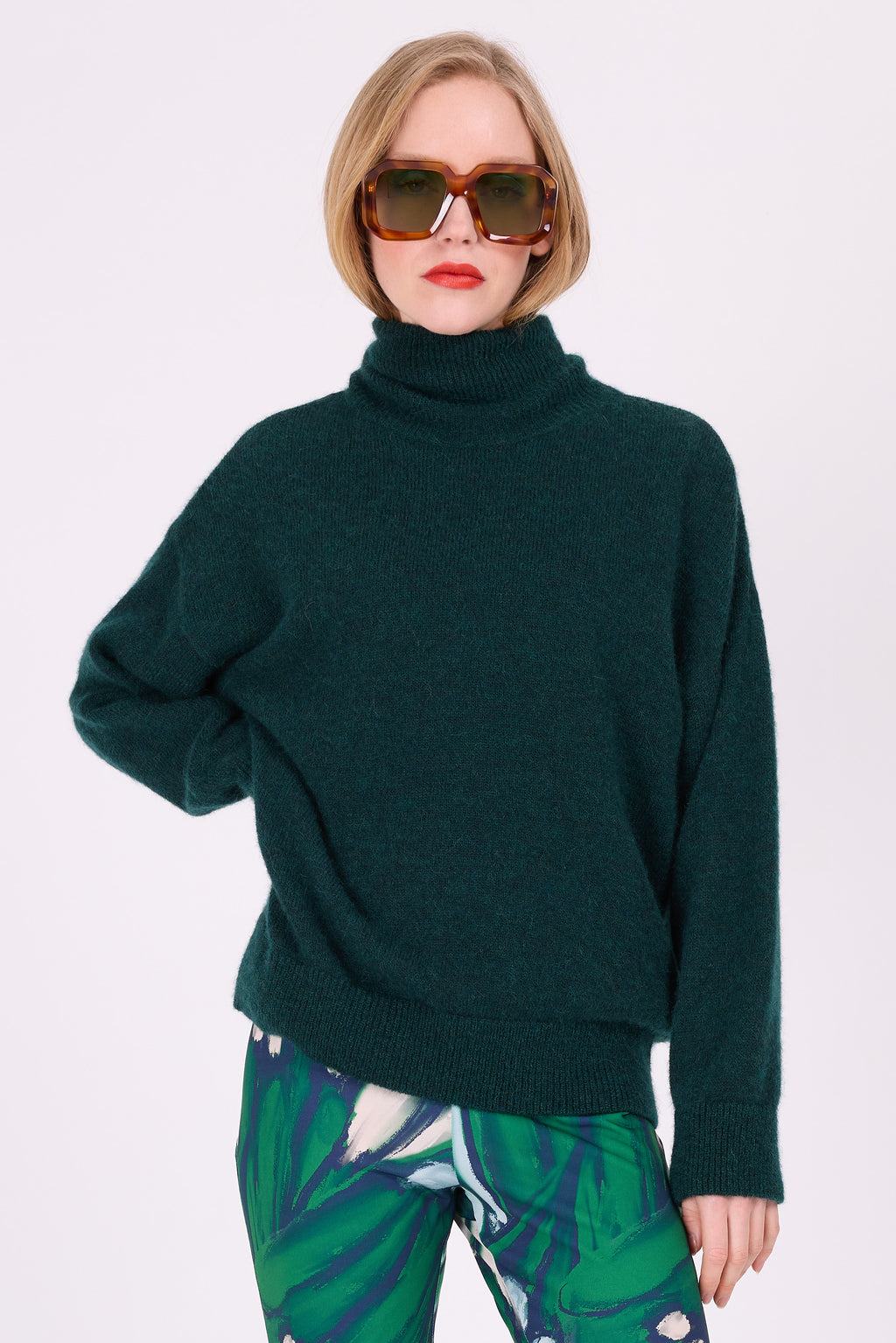 Pull en alpaga vert foncé Astoria