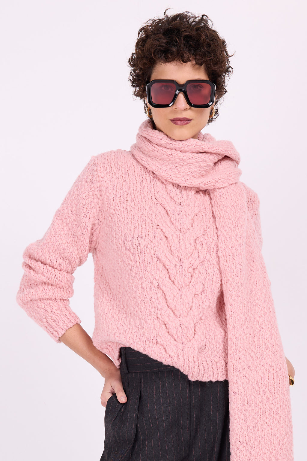Écharpe en laine rose Bamako