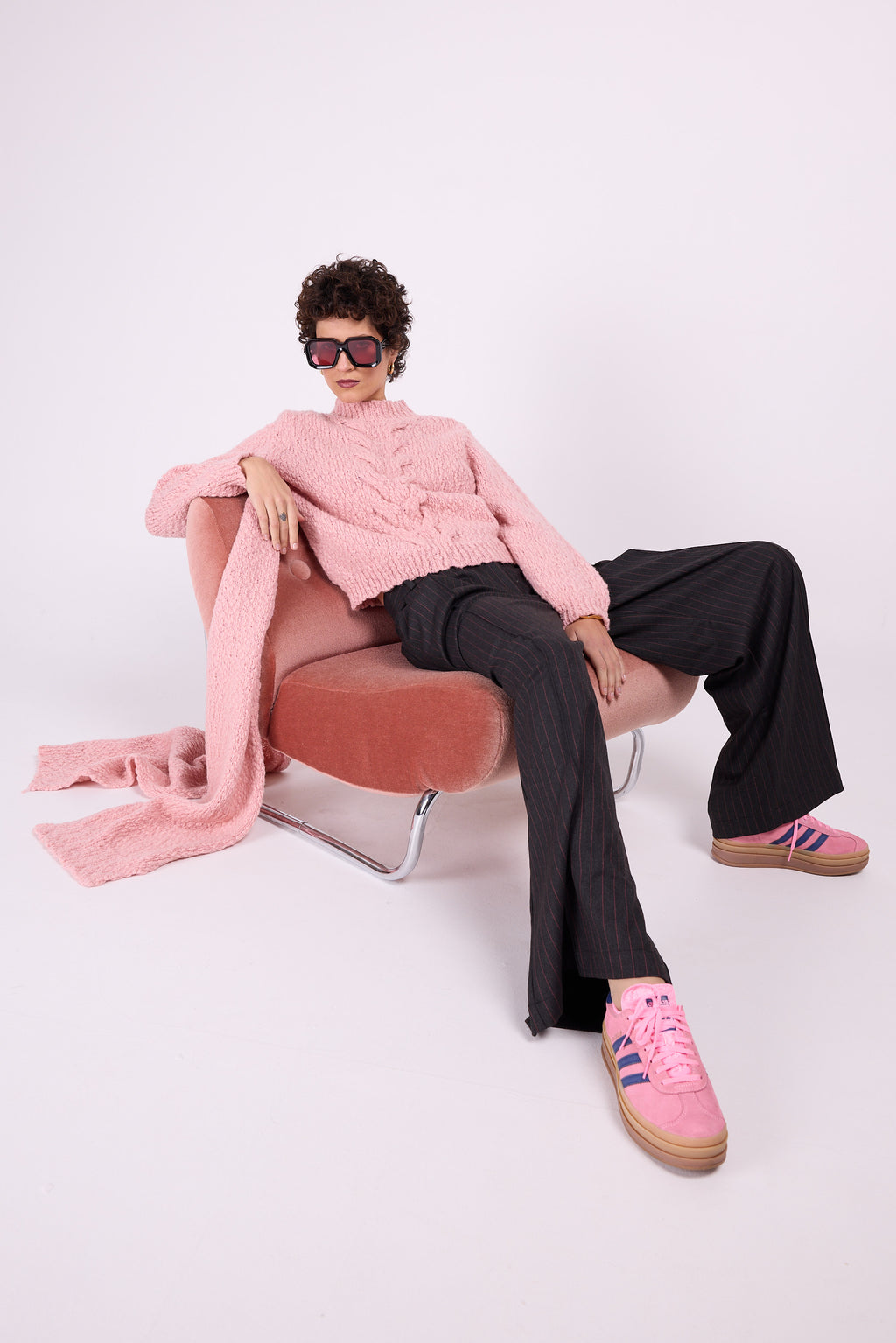 Écharpe en laine rose Bamako