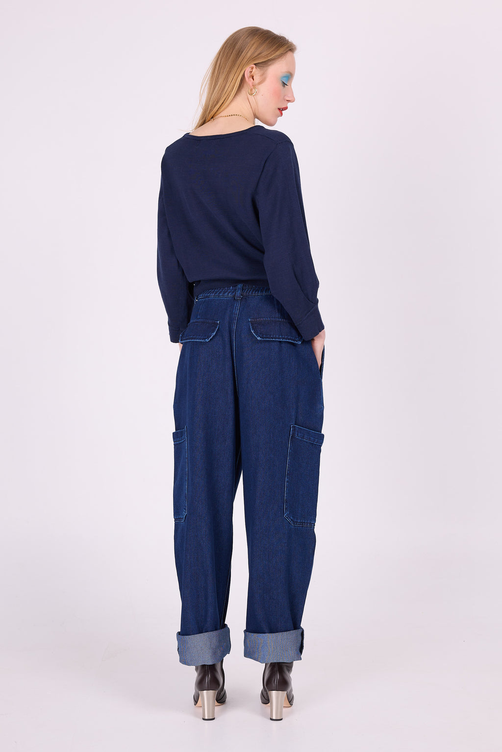 Falco Mitternachtsblauer Baumwollpullover