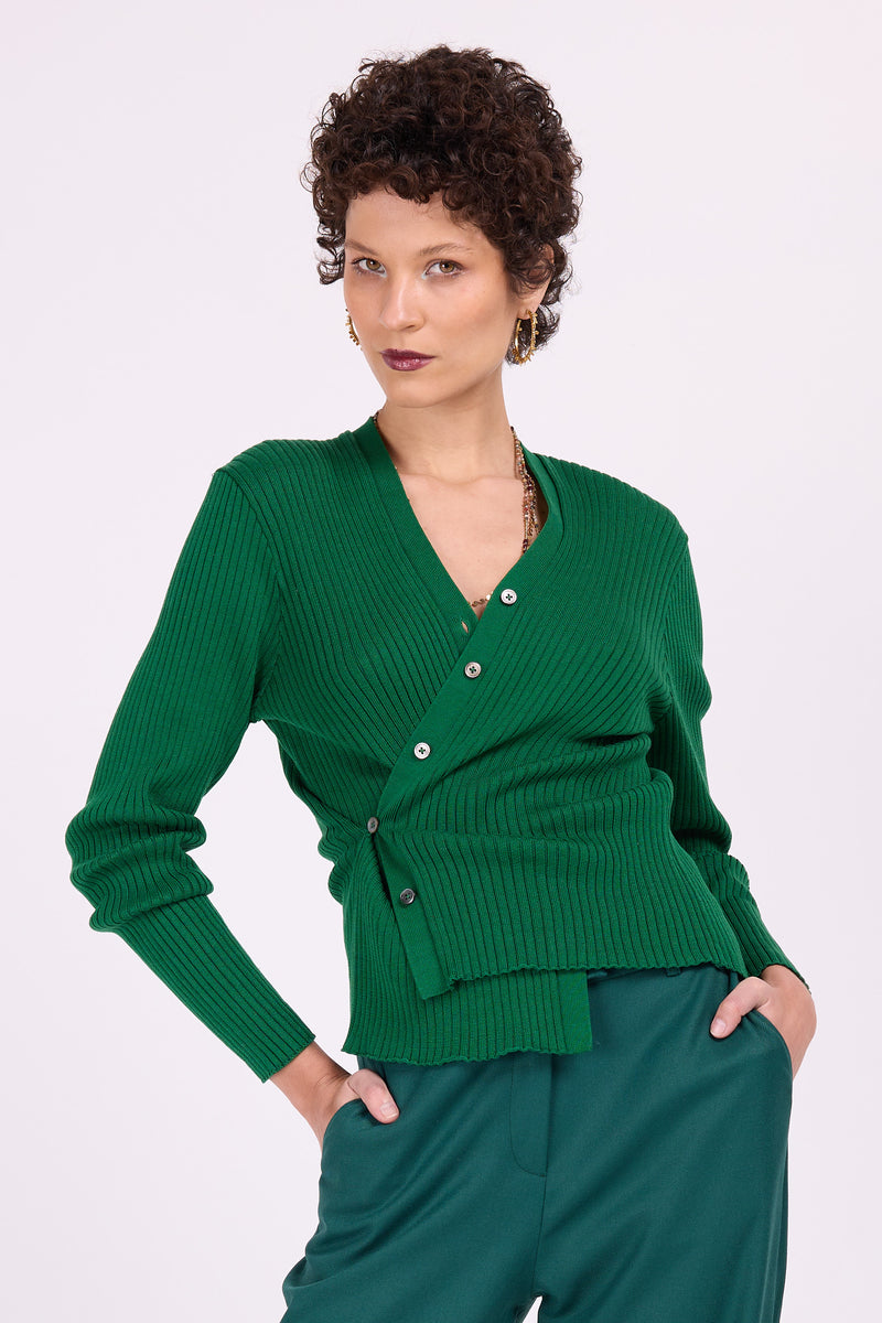 Grüner Wickelpullover Svinica
