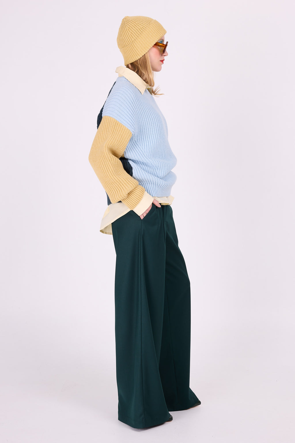 Washington hellblau-bananenfarbener Pullover