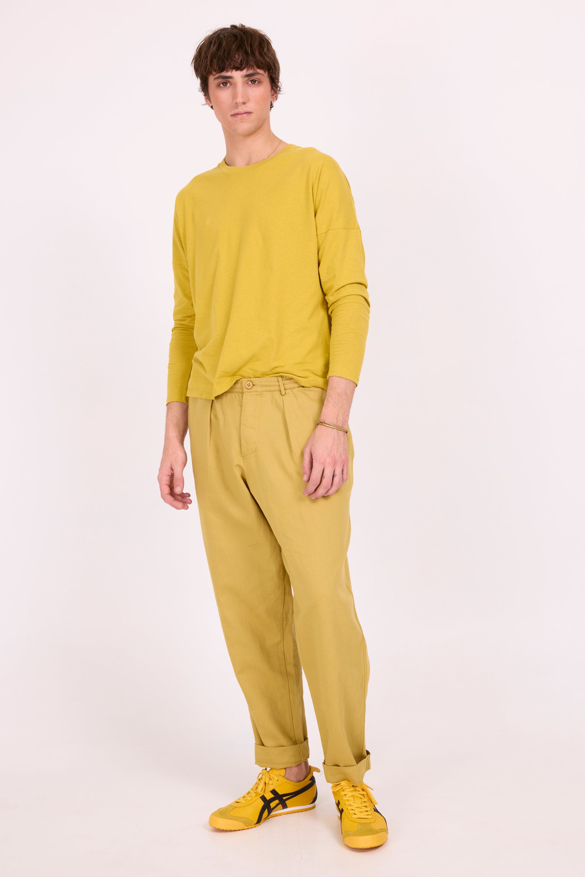 Dan olijfkleurige barrel broek