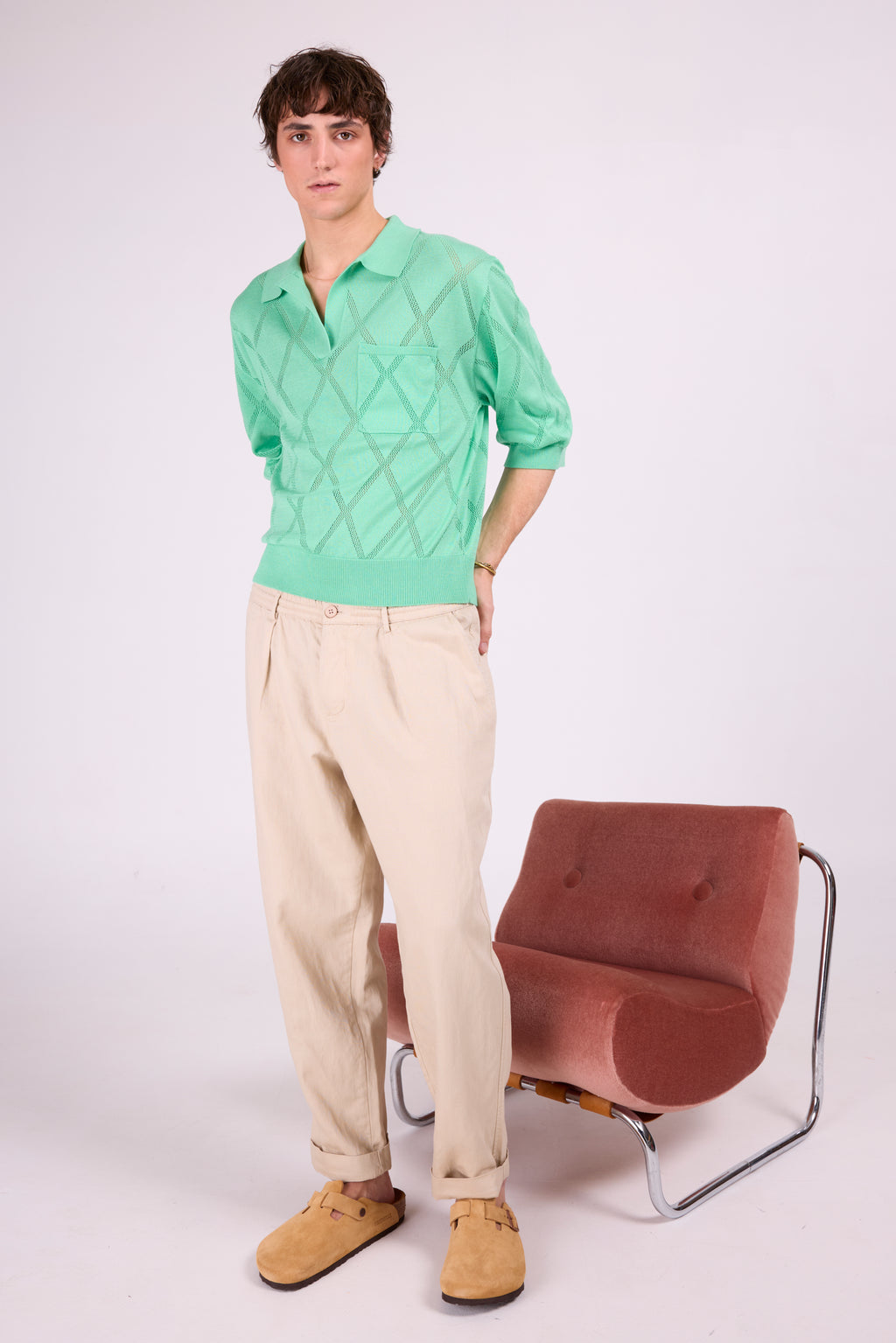 Socos mint polo sweater