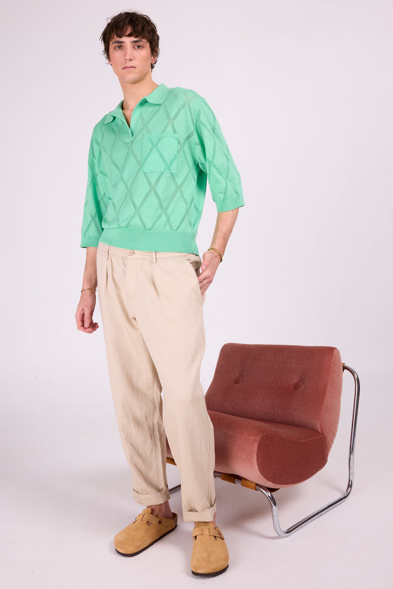Socos mint polo sweater