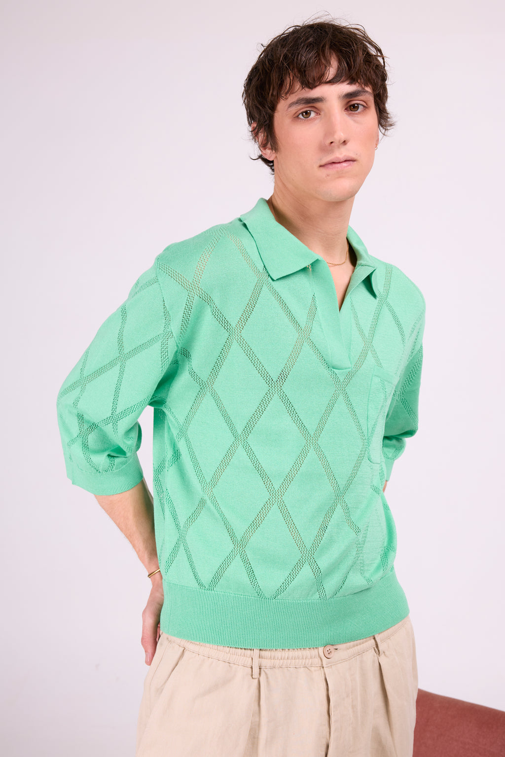 Socos mint polo sweater