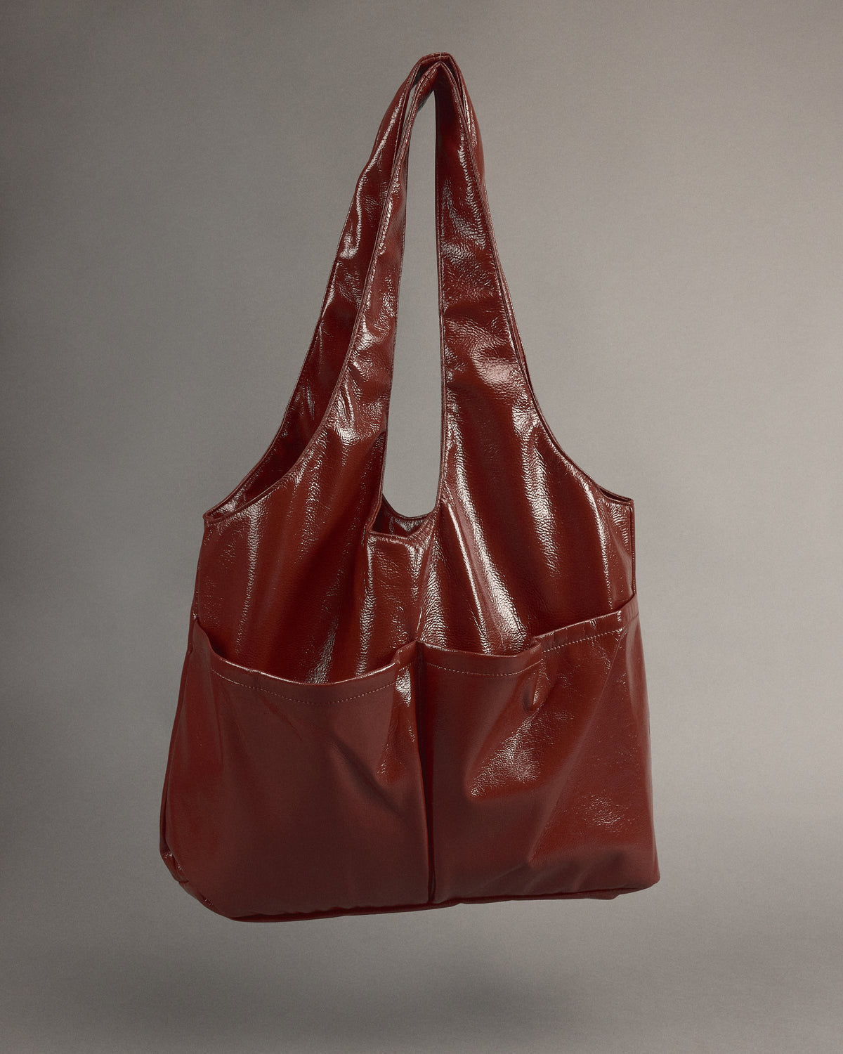 Jac handbag in maroon faux leather