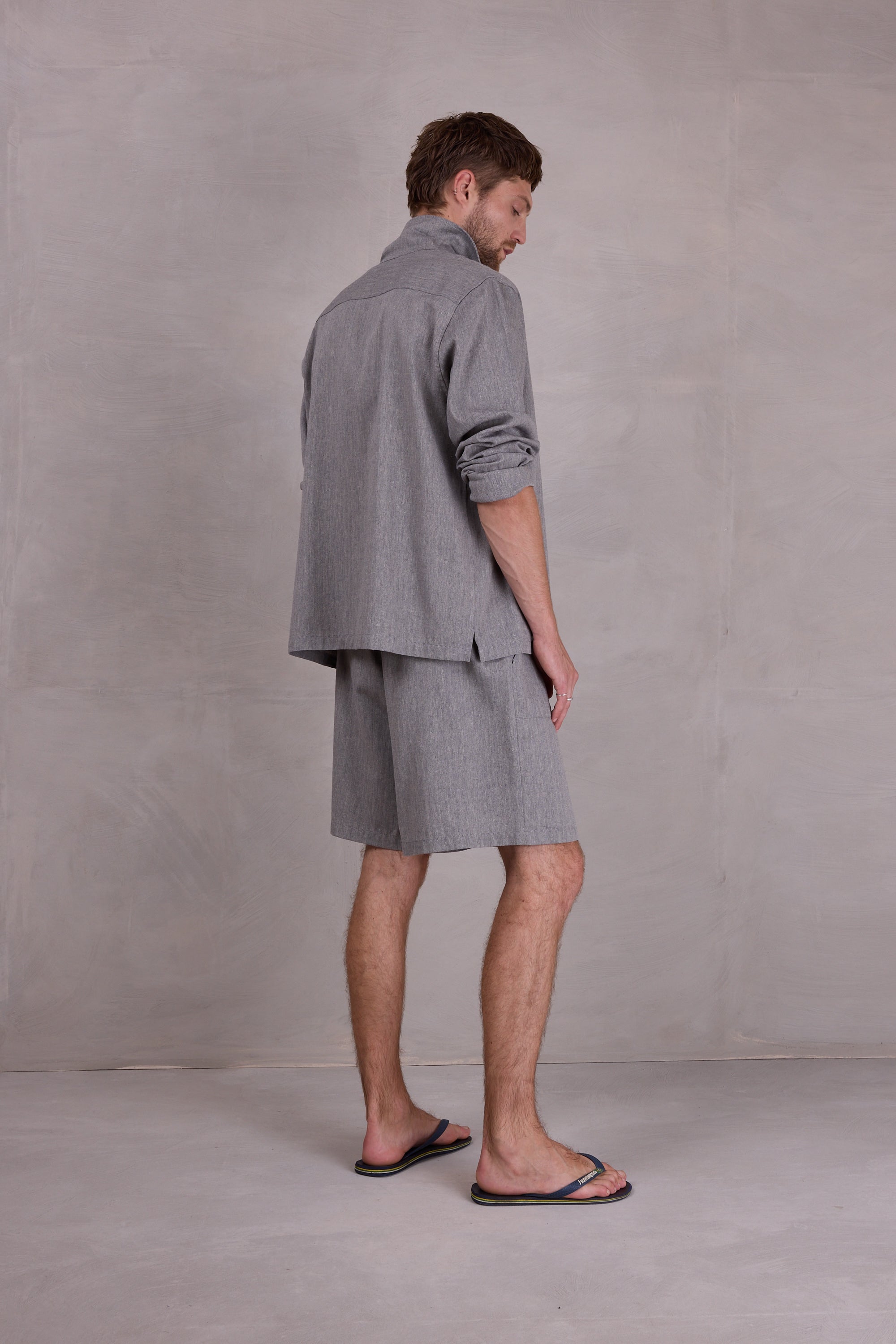 Ferre vest in steel grey herringbone