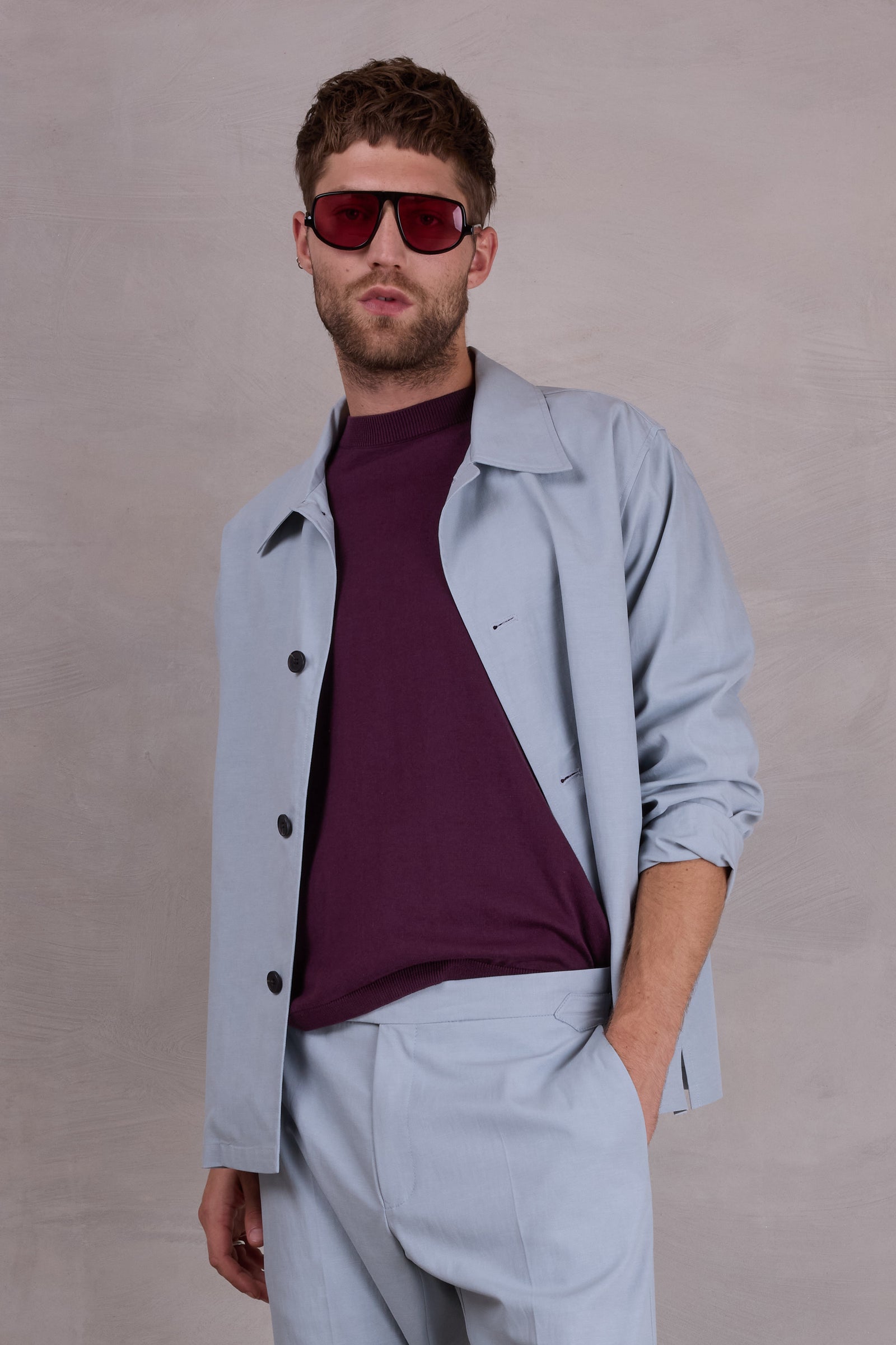 Ferre vest in misty blue